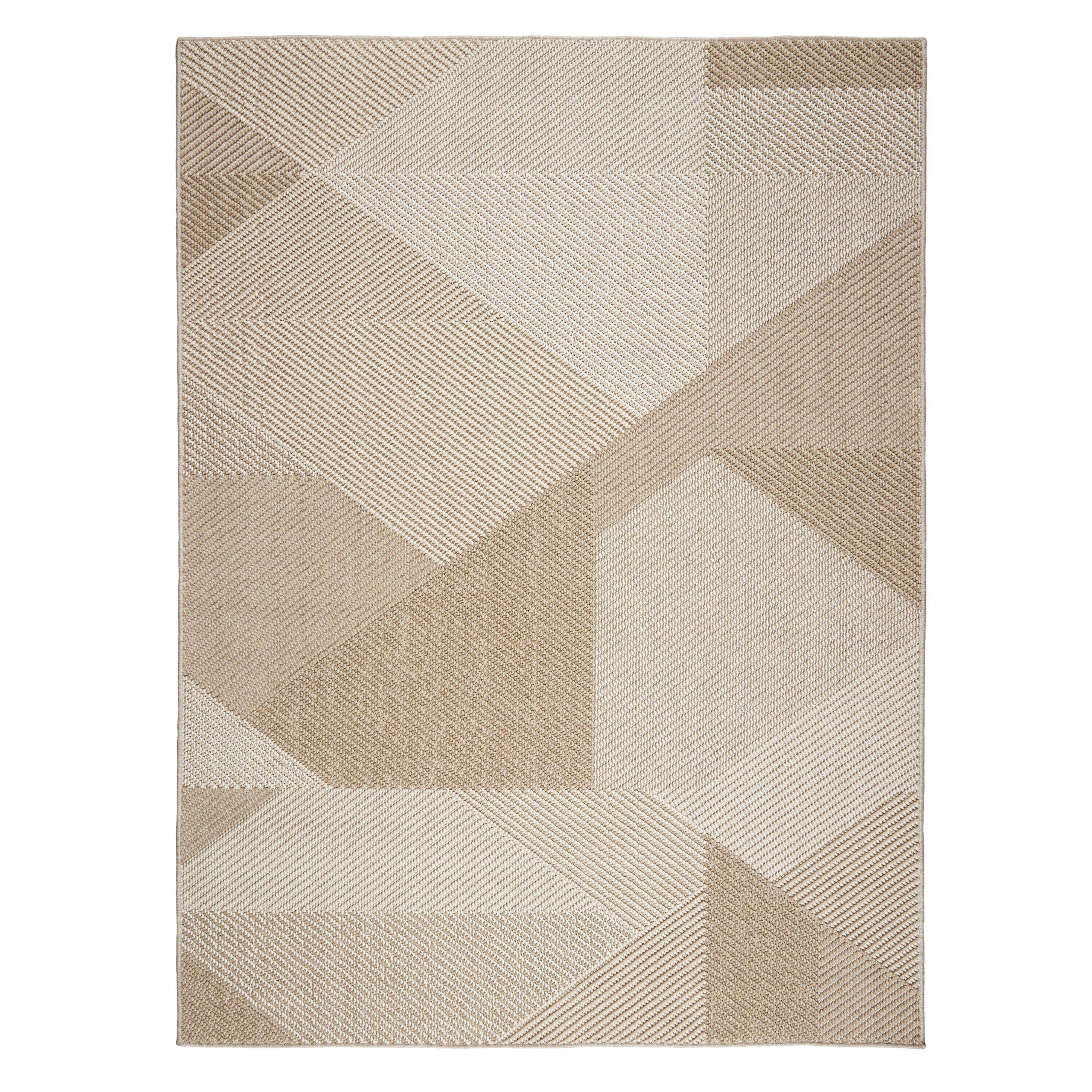 Obeetee RST7A9A2050BGE Resort 8 x 10 (ft) Flatweave Polypropylene Beige Rectangular Indoor/Outdoor Abstract Area rug