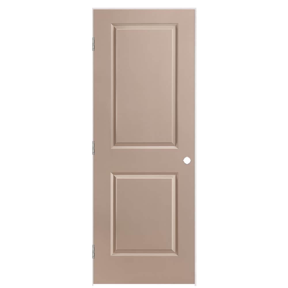 Masonite 1316082 30-in x 80-in Sandpiper Solid core 2-panel square Right hand Smooth Prefinished Molded composite Flat Jamb Single Prehung Interior Door