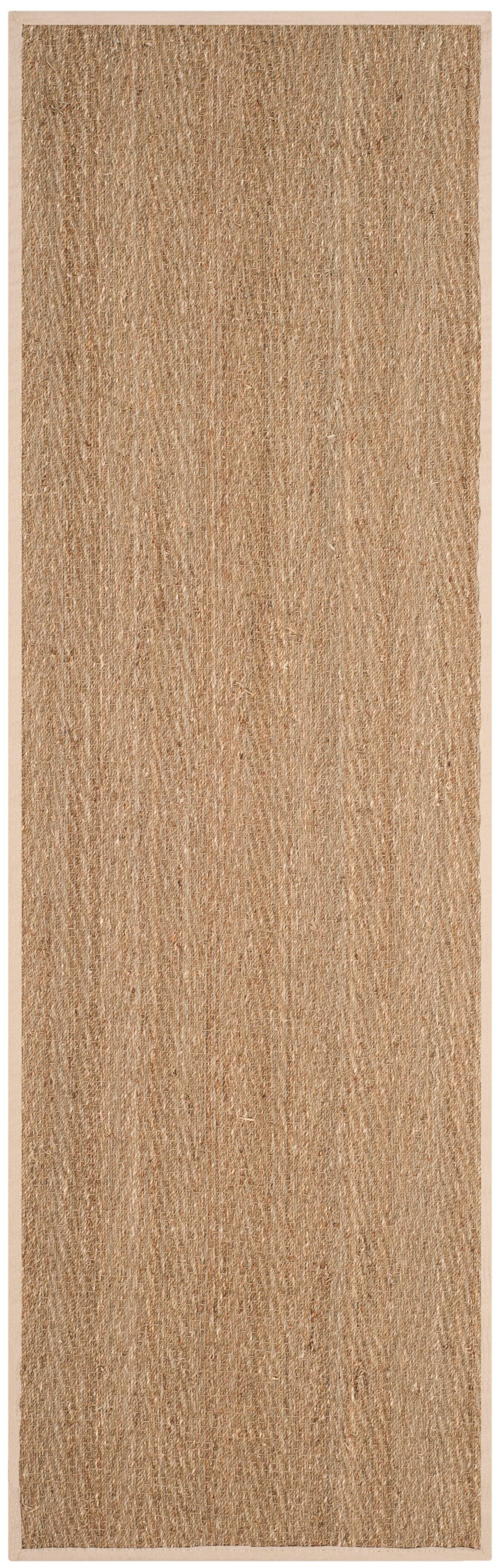 Safavieh NF115J-28 Natural Fiber Montauk 3 x 8 (ft) Loomed Seagrass Natural/Ivory Rectangular Indoor Chevron Coastal Runner rug