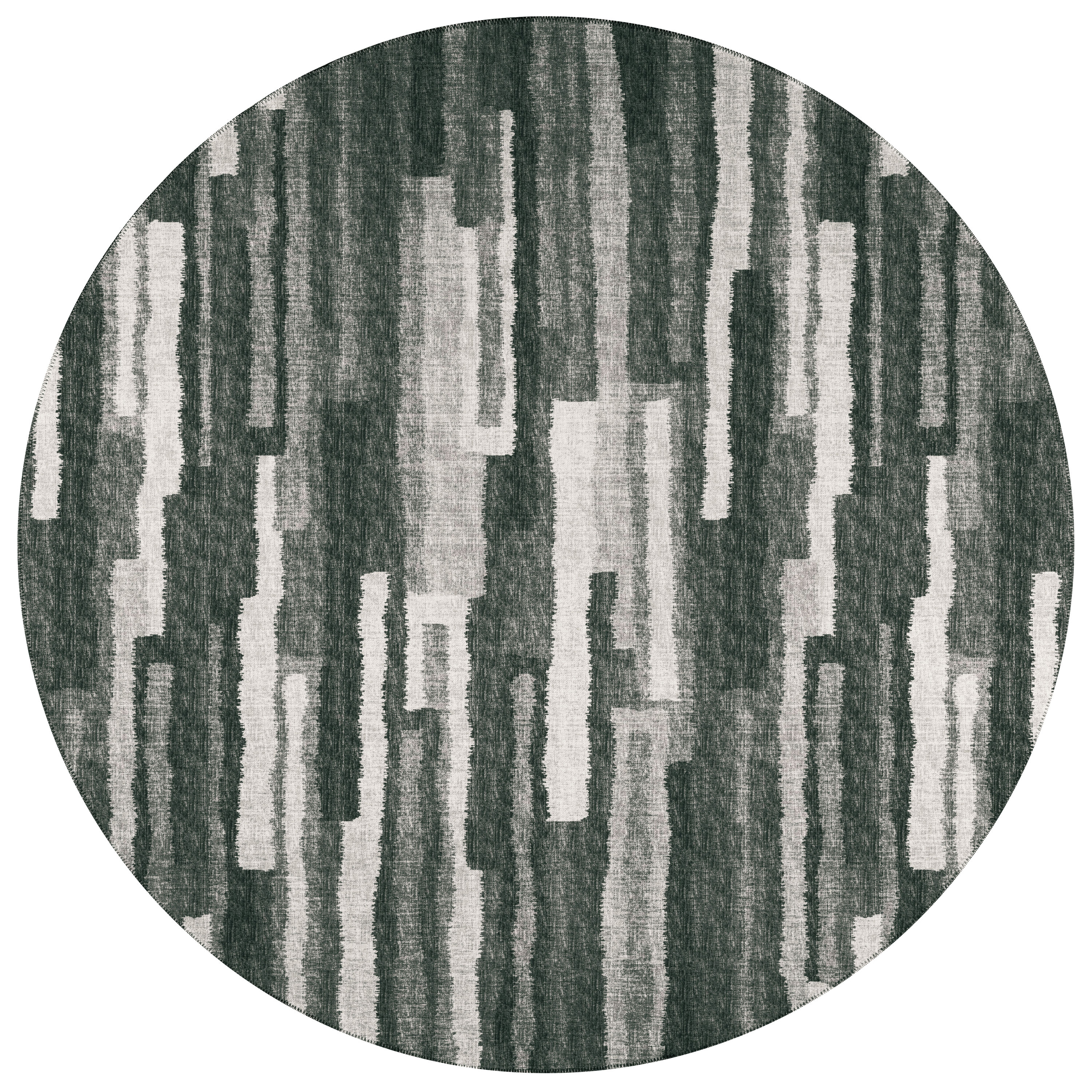 Addison Rugs ABV37SH8RO Bravado 8 x 8 (ft) Chenille Shadow Round Indoor/Outdoor Stripe Southwestern Area rug