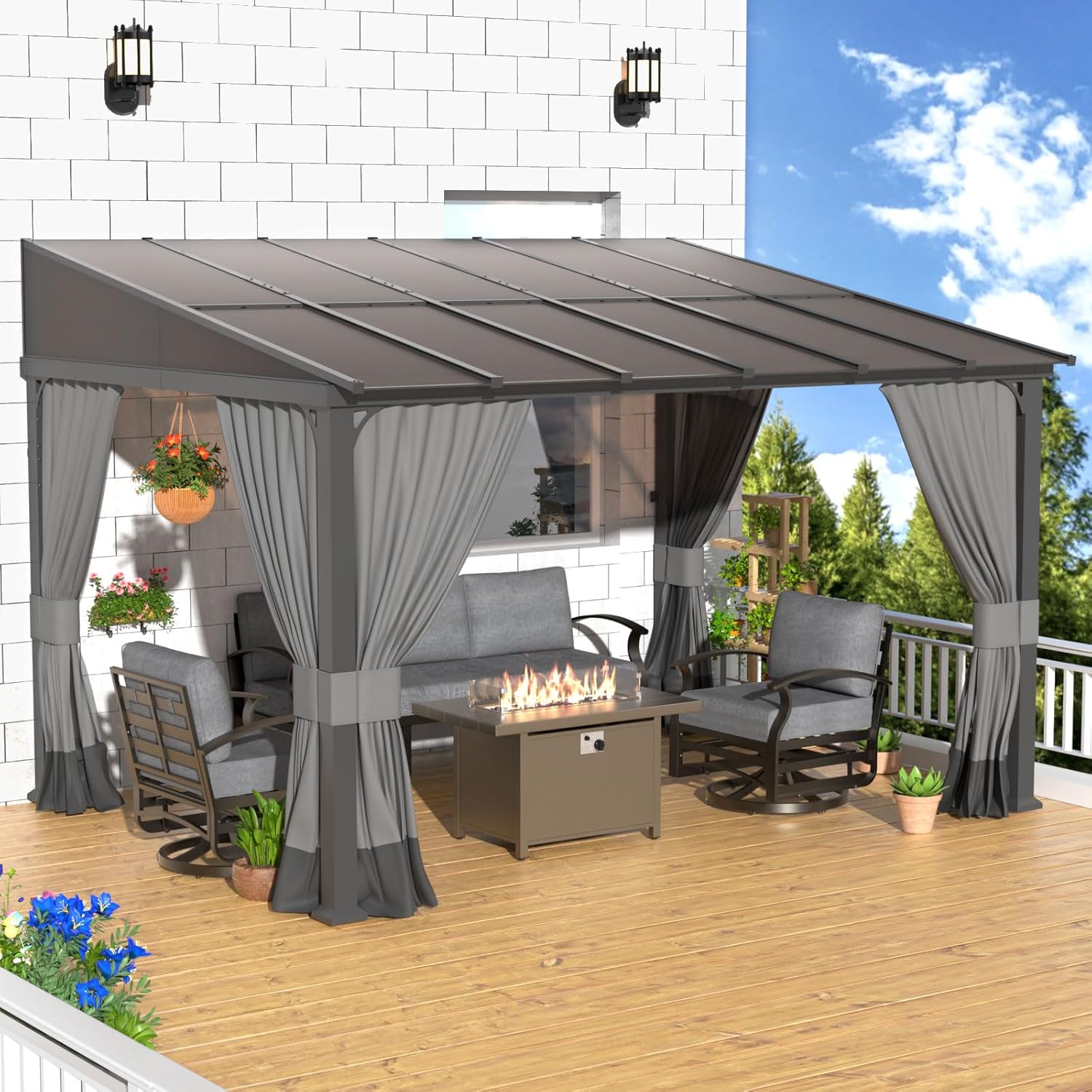 ALAULM LS-1012WMGB-GREY Wood-Resin-Gazebos - View #2