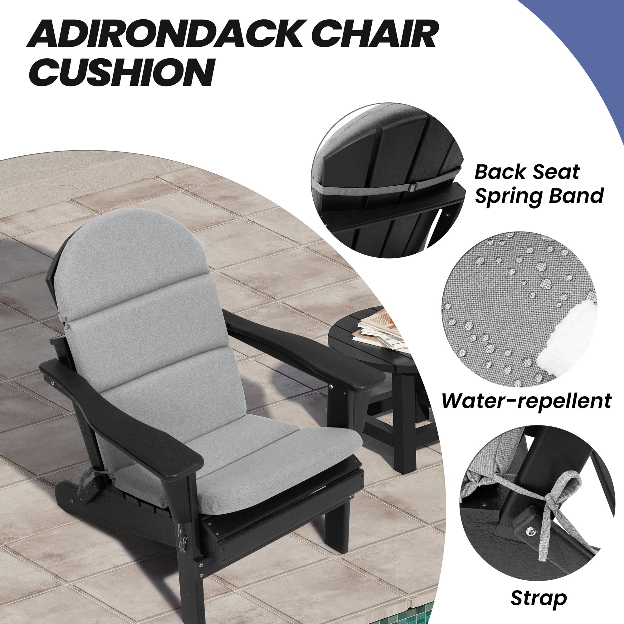 CloudFly CL-CU006LGY-1 Patio-Furniture-Cushions - View #5