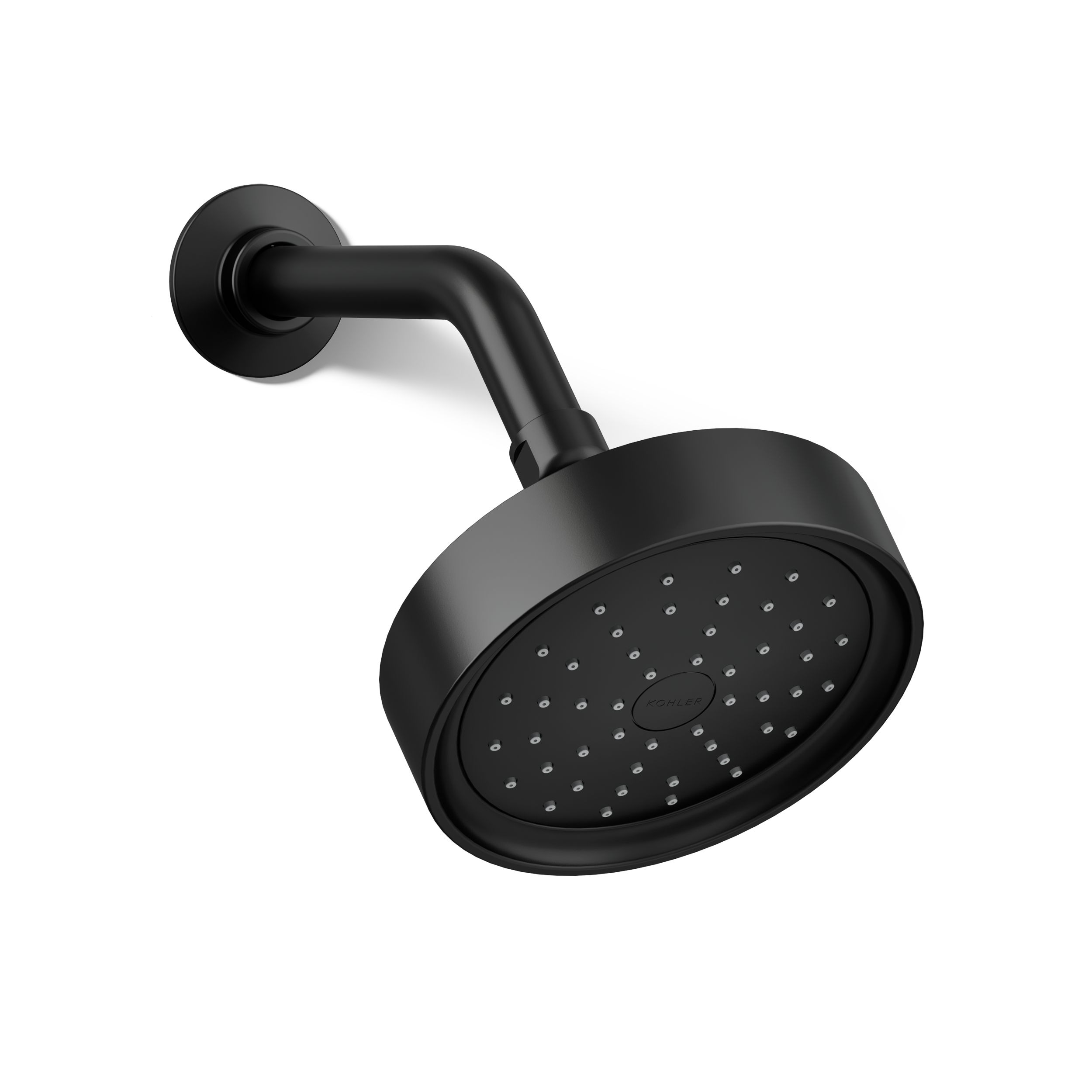 KOHLER K-939-G-BL Purist 1 -Spray Matte Black 5.5-in Round Shower Head 1.75 GPM