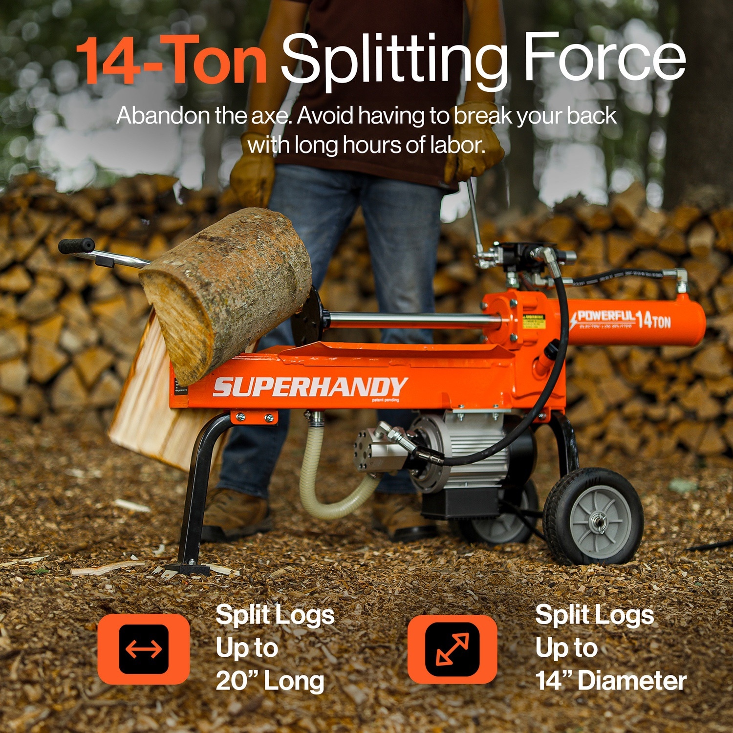 SuperHandy GUO084 Electric-Log-Splitters - View #6