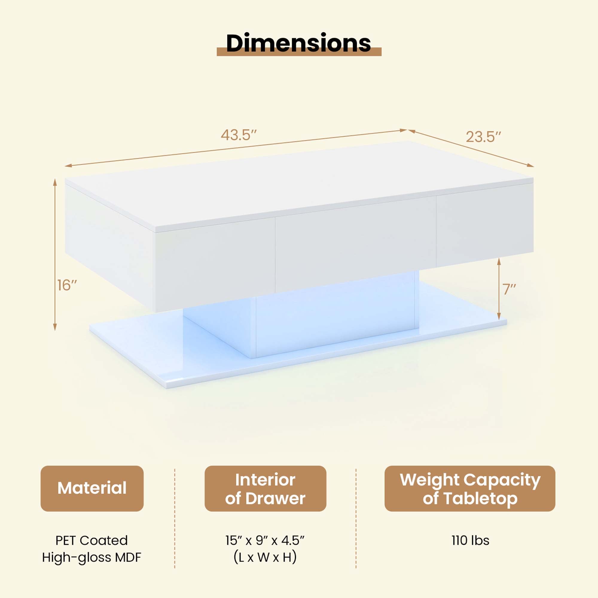 Costway CSHY003619 Coffee-Tables - View #3