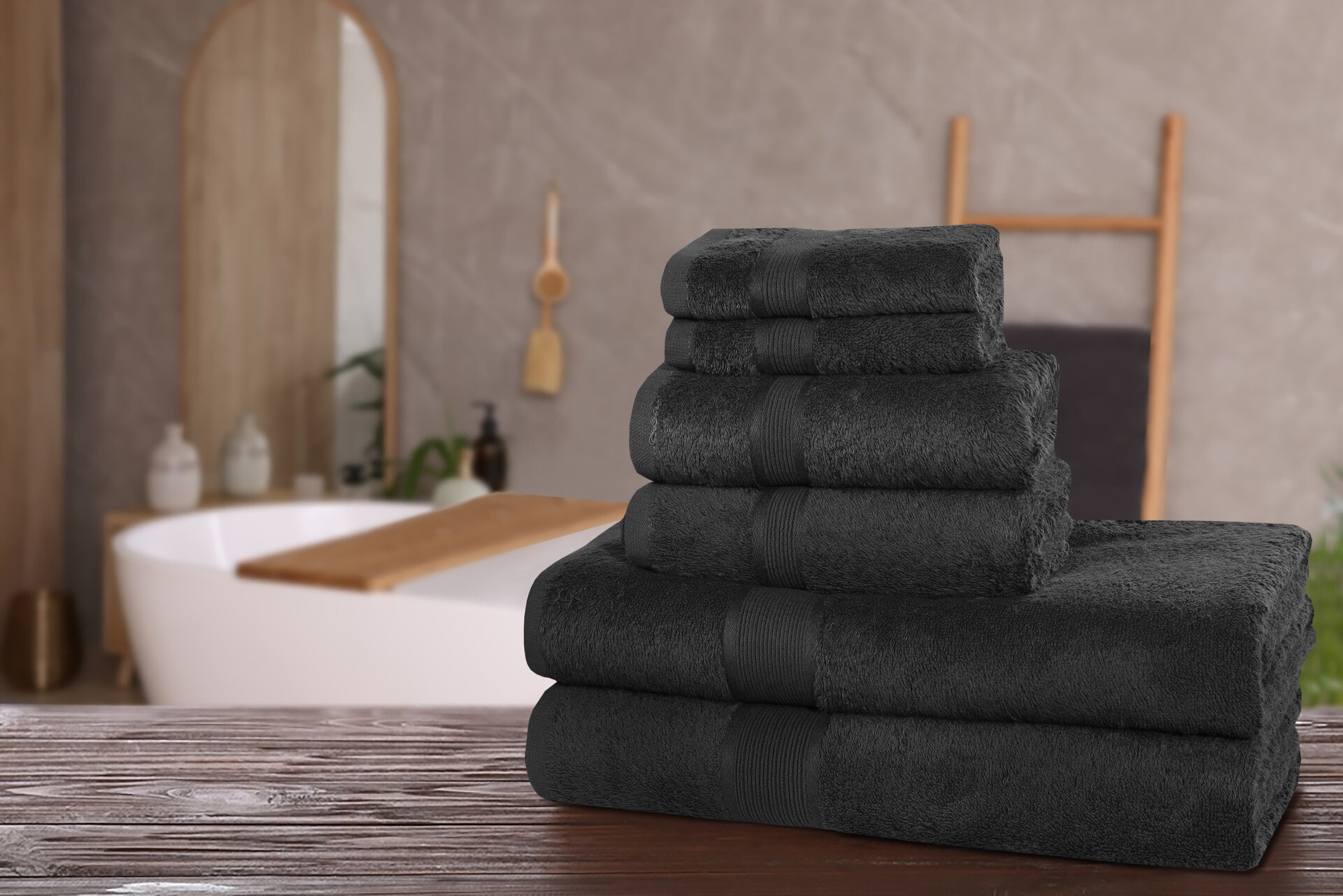 16X30 Charcoal Grey Hand Towels Premium 100% cotton