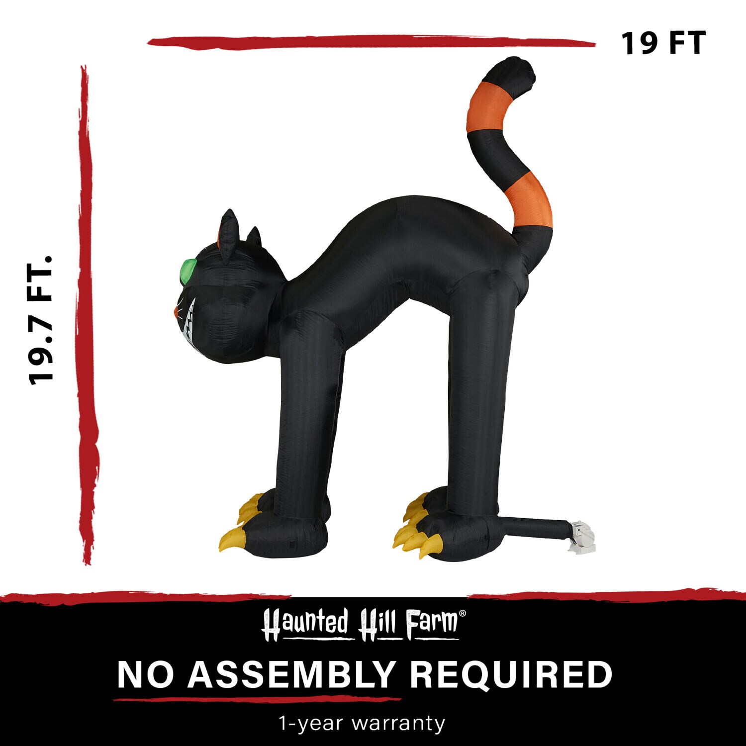 Haunted Hill Farm HIBCAT202-L Outdoor-Halloween-Decor - View #4