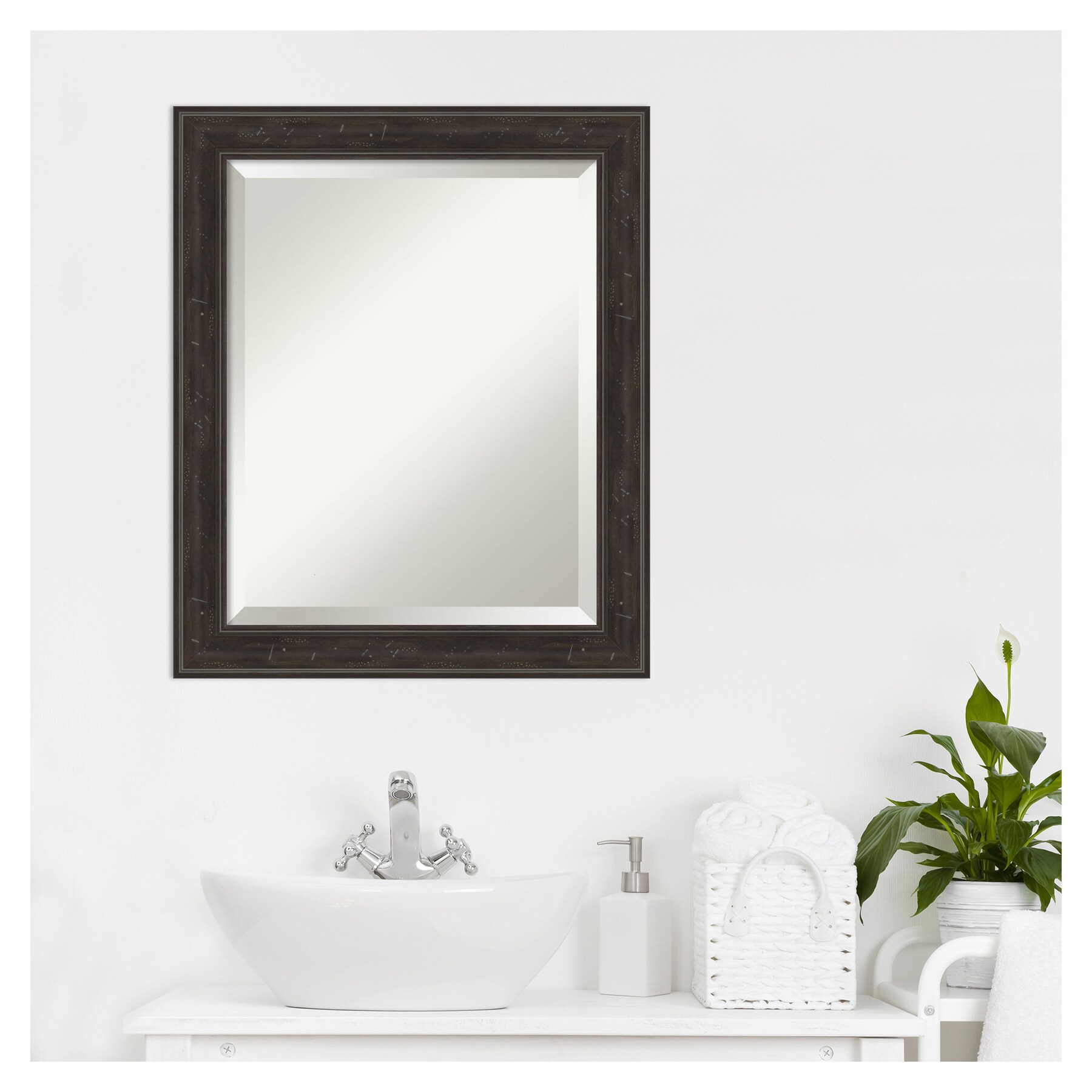 Amanti Art Shipwreck Greywash Frame 20-in x 24-in Framed Bathroom ...