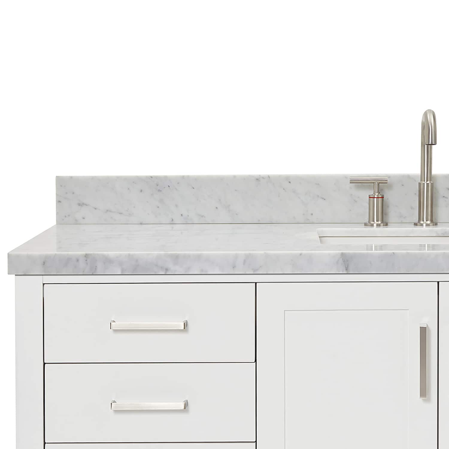 Magnolia 61" White Marble Top Freestanding Bathroom Vanity