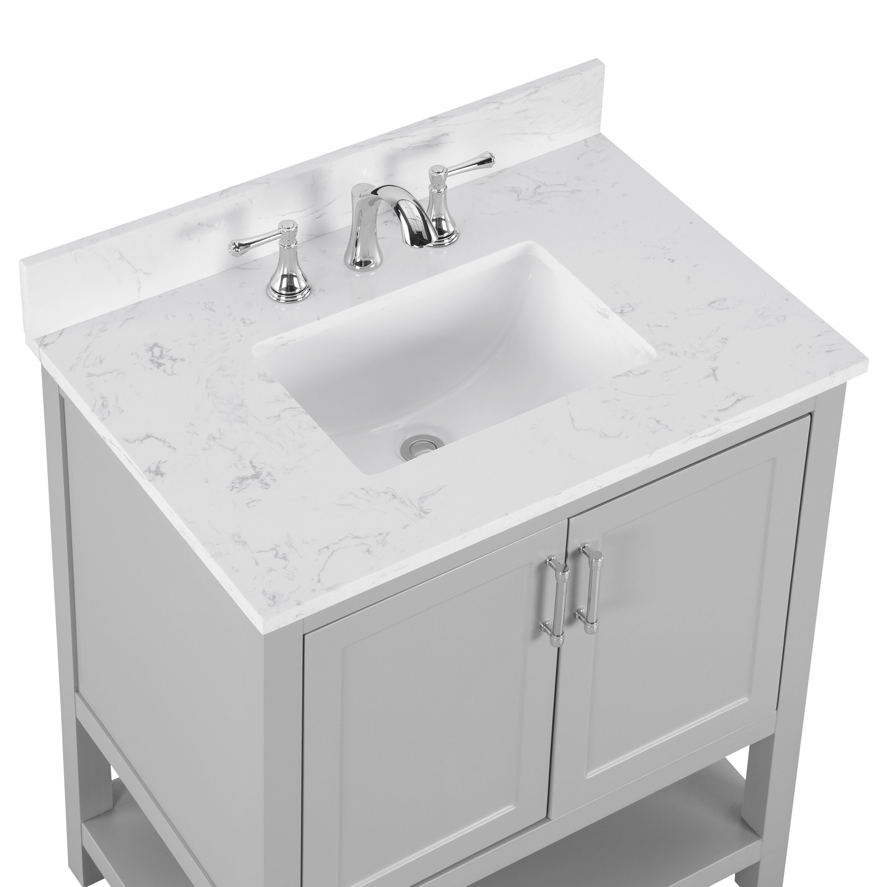 Style Selections Keary 37-in Light Grey Undermount Single Sink