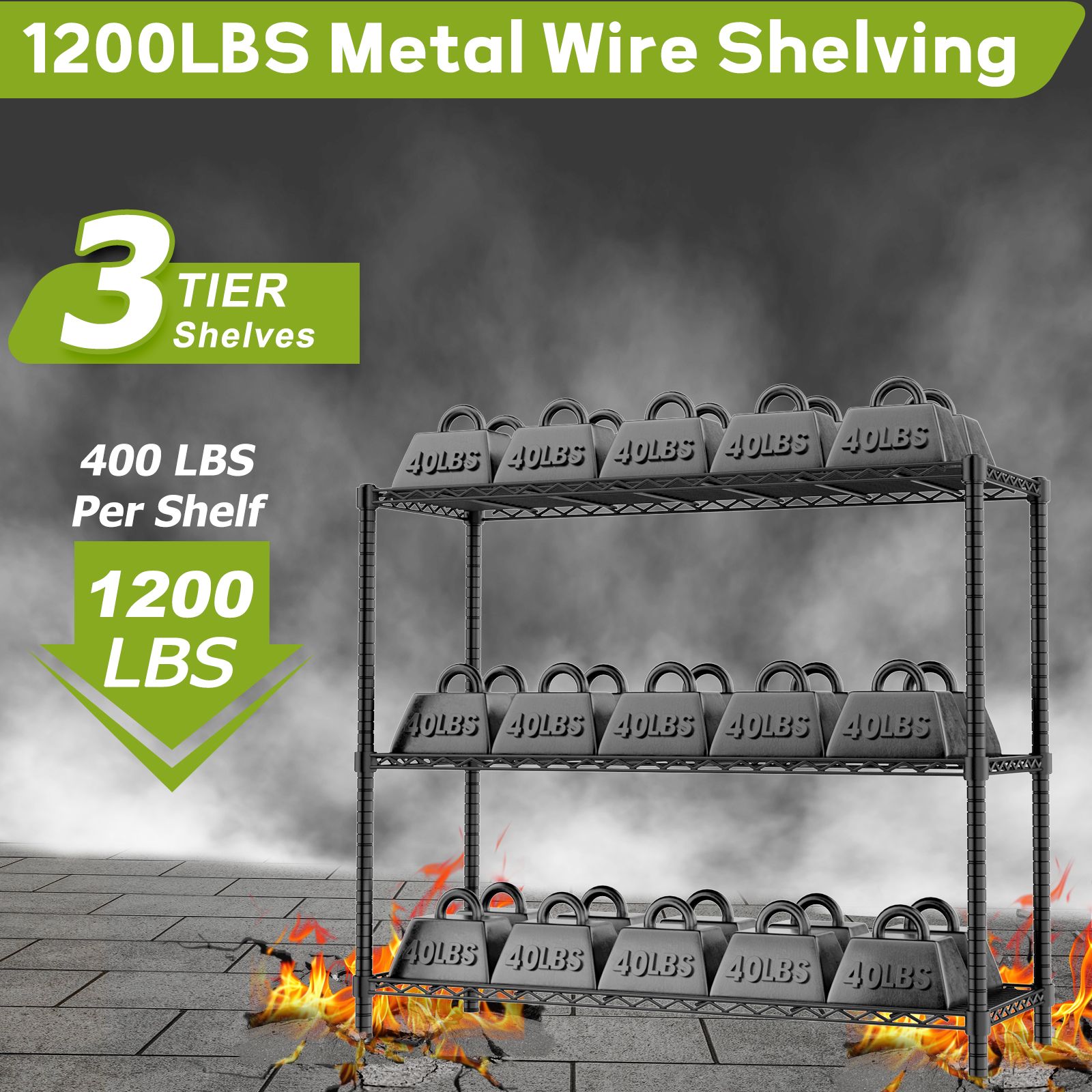 LOVMOR BLACK-48HAGW3C-PLR Free-Standing-Shelving - View #3