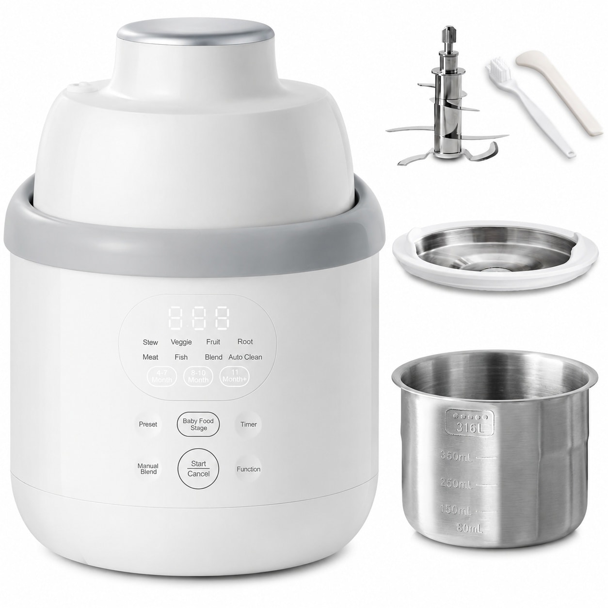 Aoibox -  AllStage Baby Food Maker Steamer and Blender OneStep Baby Food Processor Puree Maker Gr...