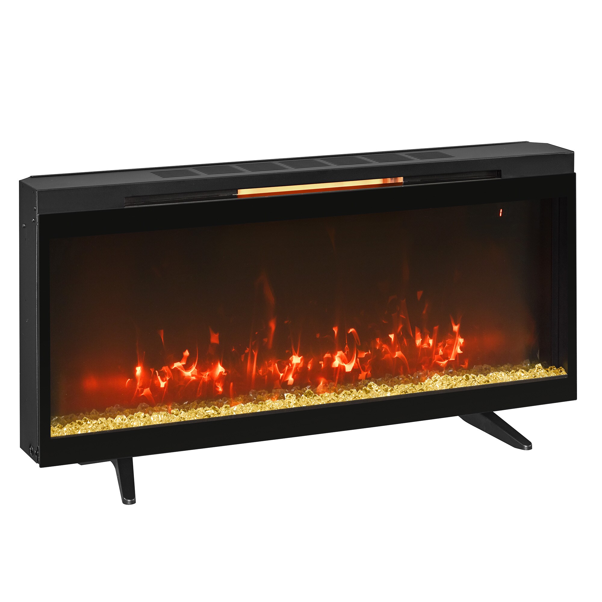 Buy wholesale Skraut Home - Living room furniture with electric fireplace  with 5 flame levels, Matte White and Glossy Black Lacquered finish,  measurements: 290 x 170 x 45 cm deep