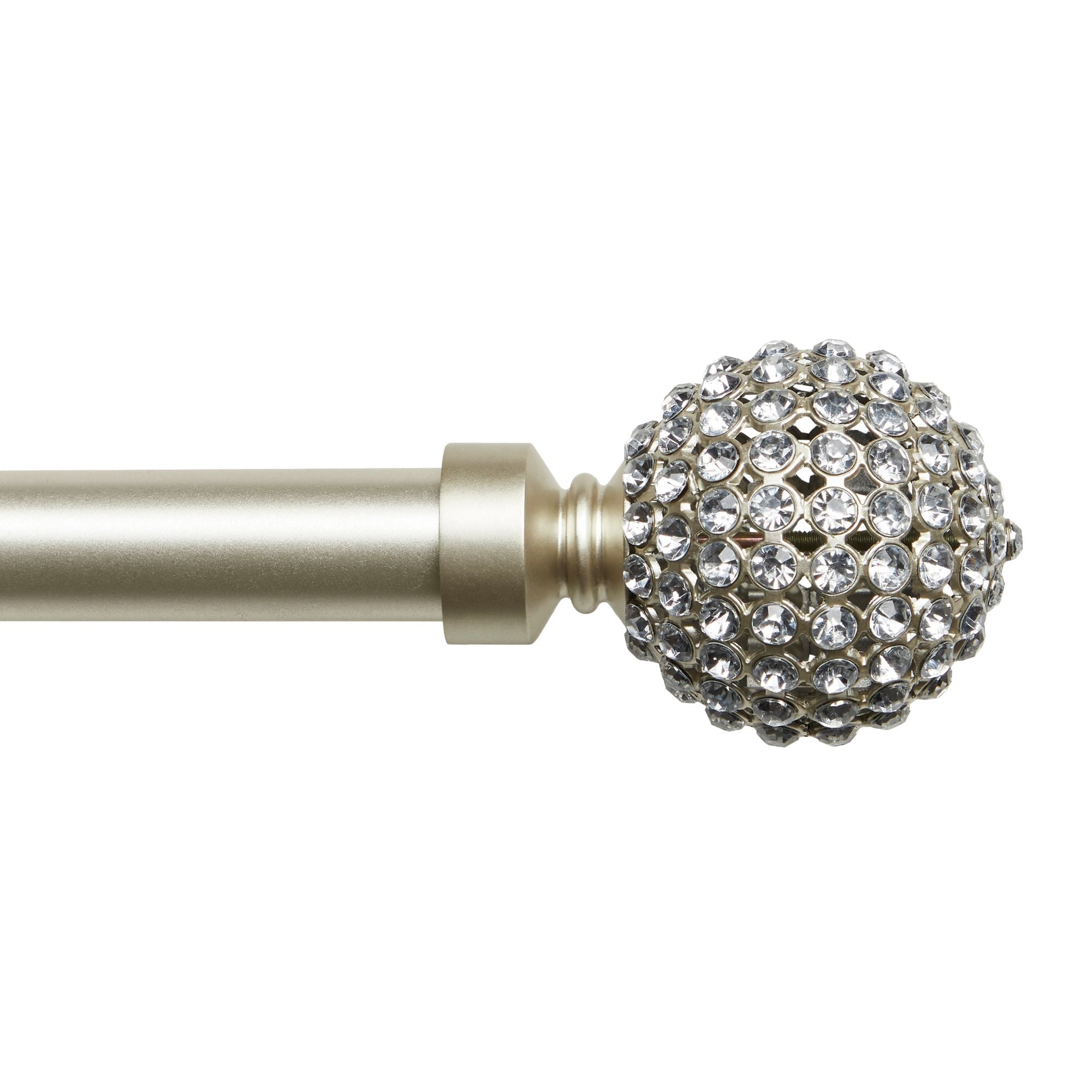 Exclusive Home RD013629DSEHA1 A303 Anastasia 36-in to 72-in Matte silver Iron Single curtain rod with Finials