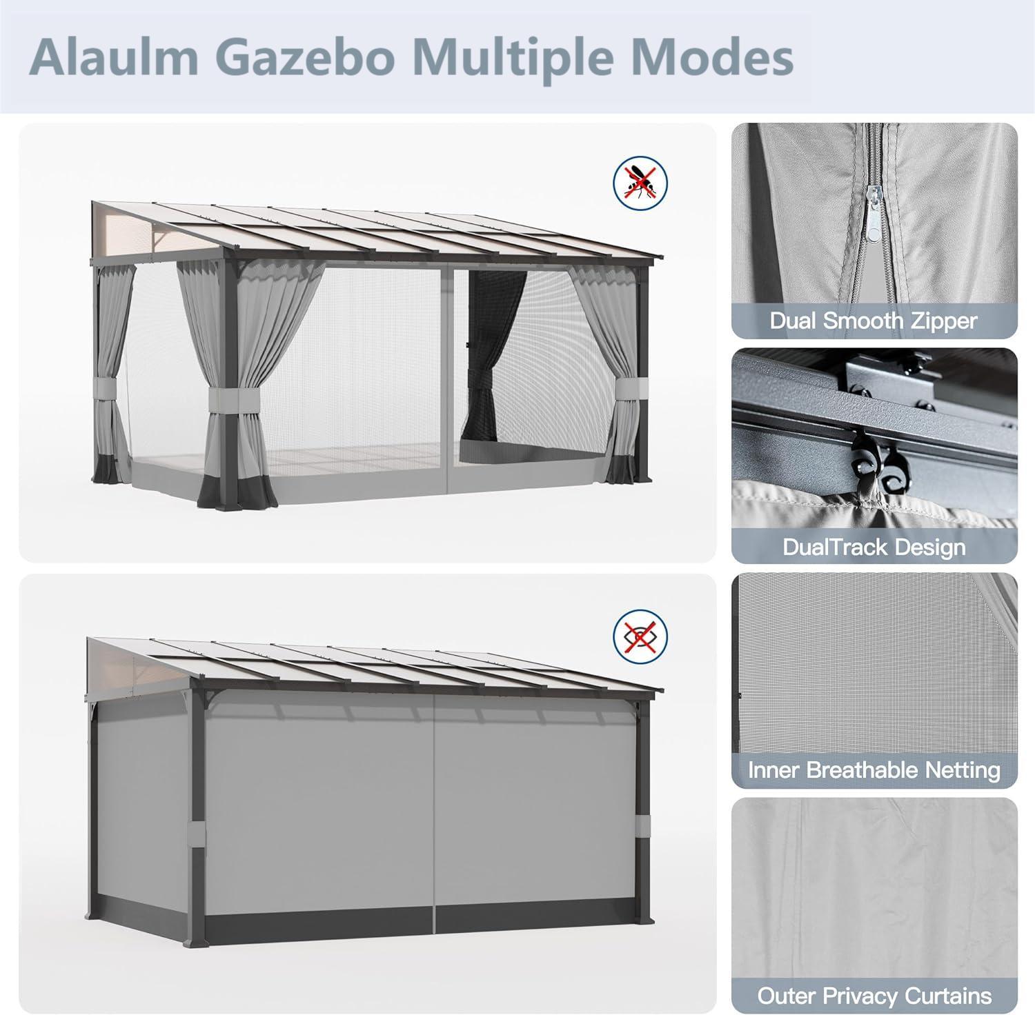ALAULM LS-1012WMGB-GREY Wood-Resin-Gazebos - View #6