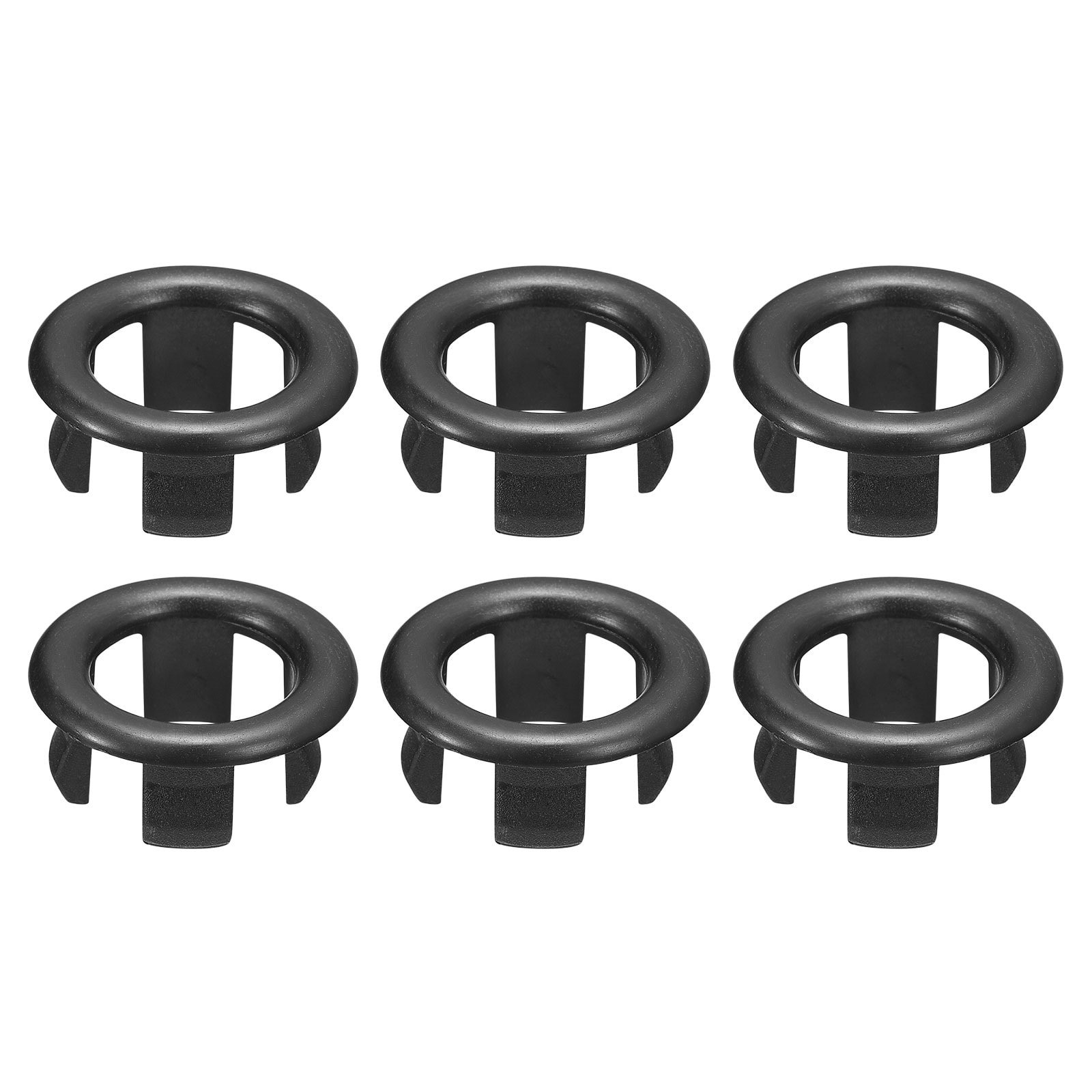 Unique Bargains Sink Trim Overflow Cover 6pcs Sink Overflow Rings Bathroom Kitchen Basin Drain Cover Hole Insert in Round Caps Black #S25093000UX5009