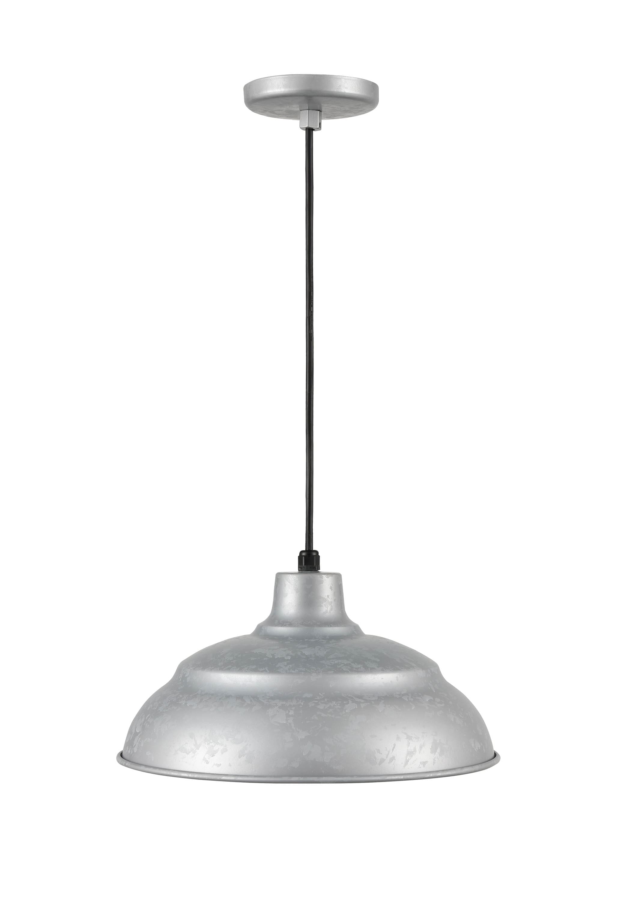 Millennium Lighting LEDRWHC17-PGA R Series 1 -Light Painted Galvanized Industrial Dome Integrated LED Medium Indoor/Outdoor Hanging Pendant light