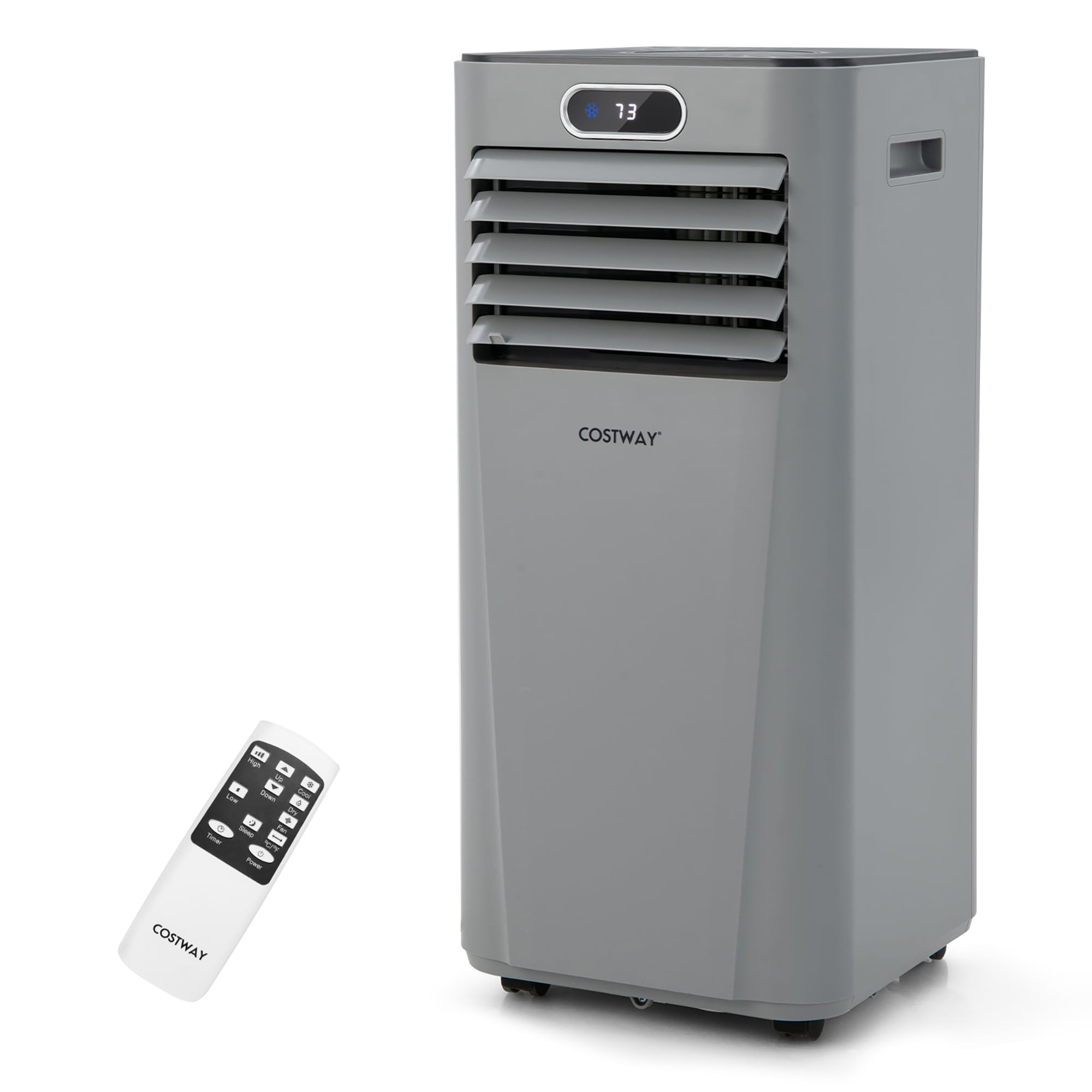 Costway LWS00207 6000 BTU DOE 115-Volt Gray Vented Portable Air Conditioner Remote Control Included 350-sq ft -Cooling