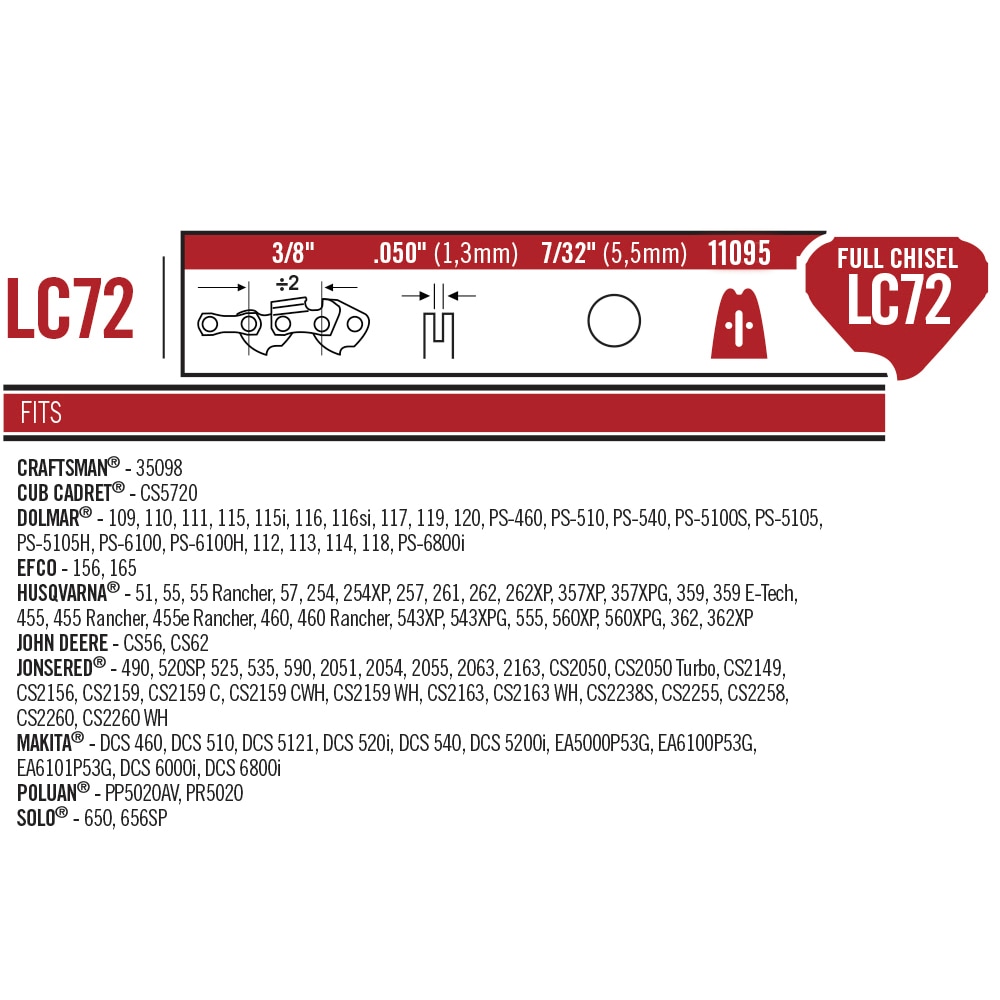 Kit 1 guide 35 cm 3/8”LP 1,3 mm + 2 chaînes 50m 3/8 LP 1,3 mm