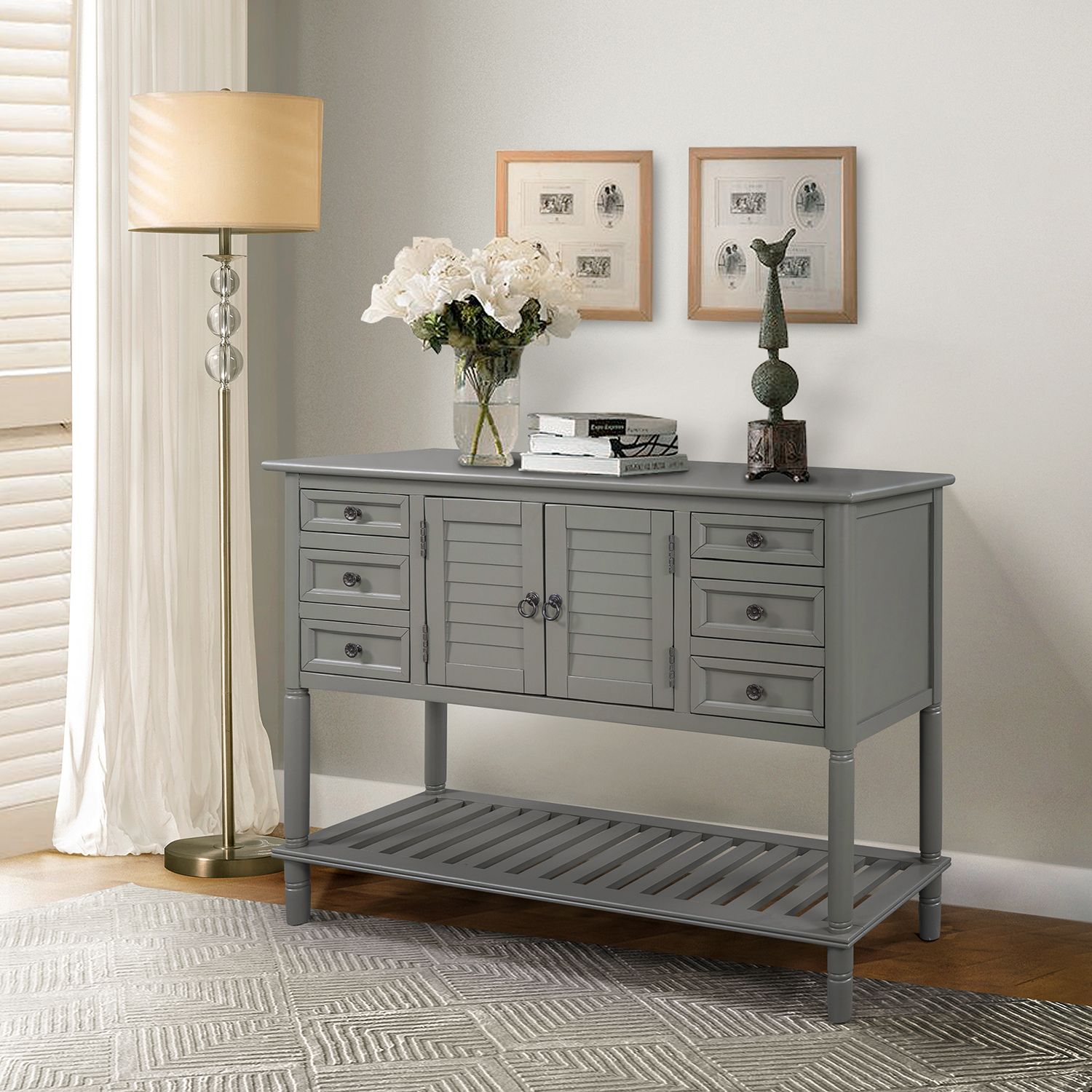 JASMODER W113756110 Stainless steel Composite Base with MDF Kitchen Island ( 14.80-Inches x 45.20-Inches x 34.20-Inches )