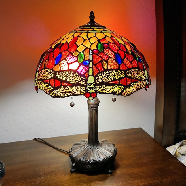 Amora Lighting 20 In Multi Table Lamp, Glass Saucer Lamp Shade
