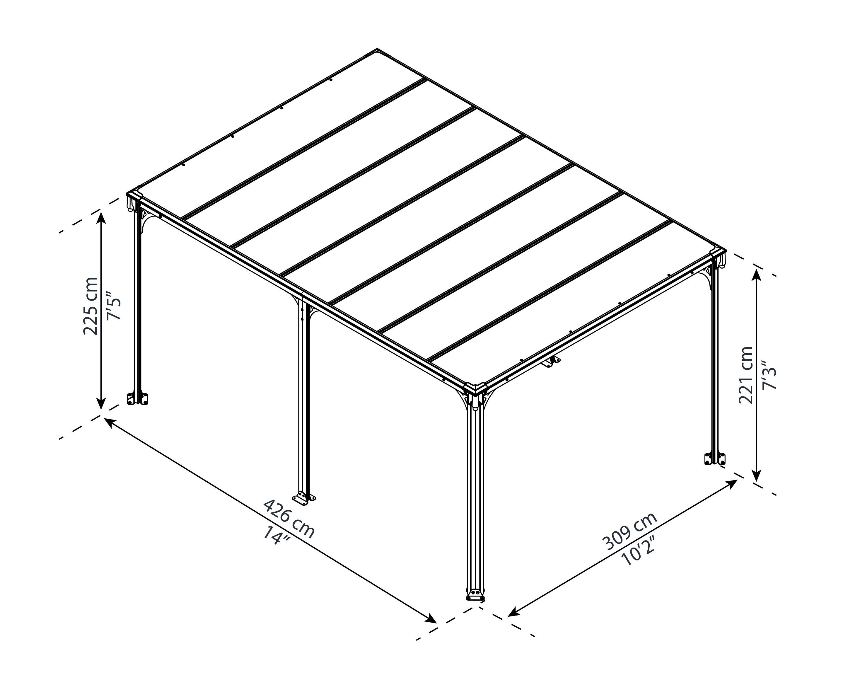 Canopia by Palram 10.2-ft x 14-ft Milano Rectangle Gray Structure ...