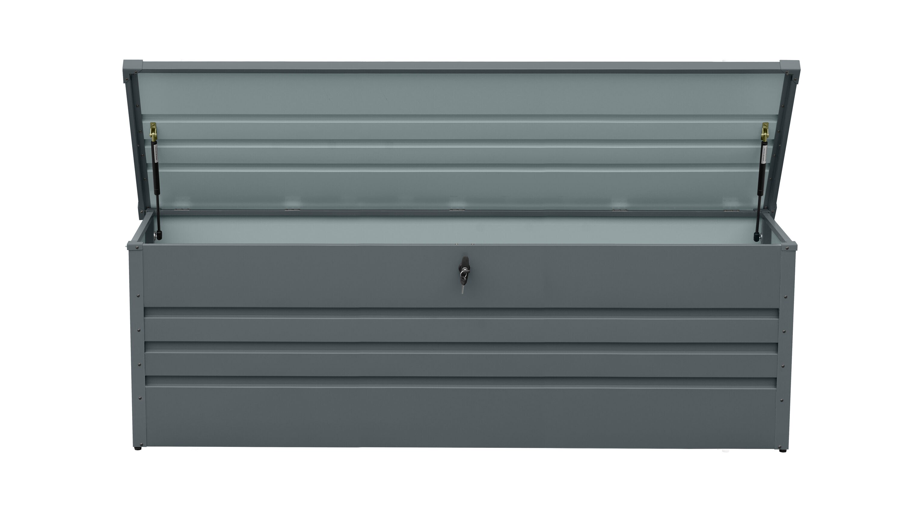 WELLFOR GIZ-VTV1611 YZ Outdoor Storage Box 260-Gallon Dark Gray Metal Deck Box