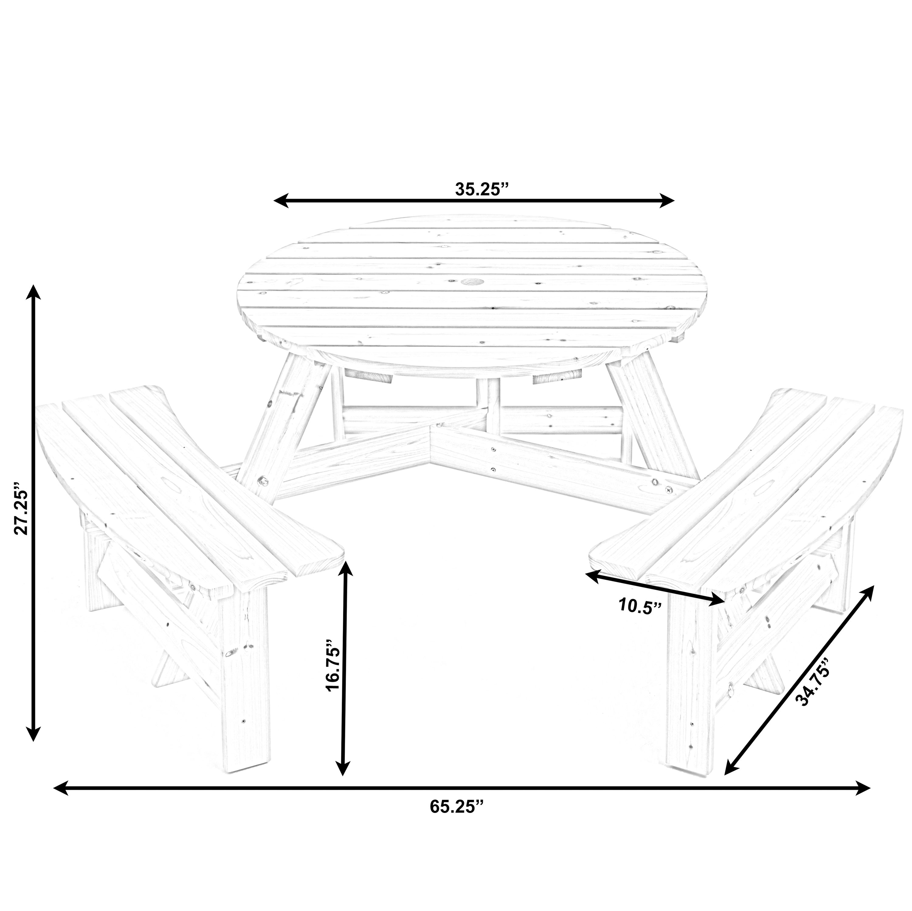 Gardenised QI003904.N Picnic-Tables - View #6