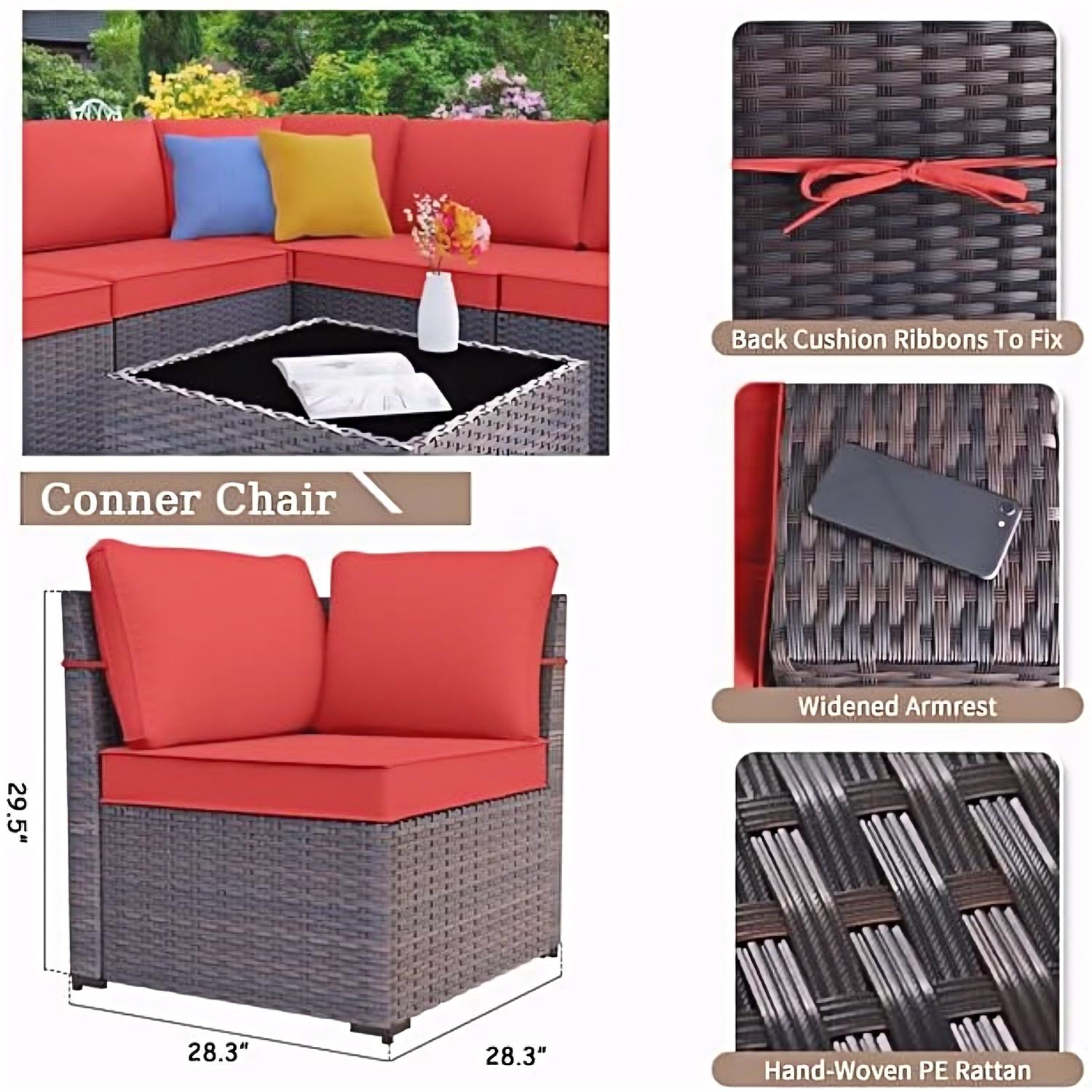 ALAULM LS-6+6-RED Patio-Conversation-Sets - View #4