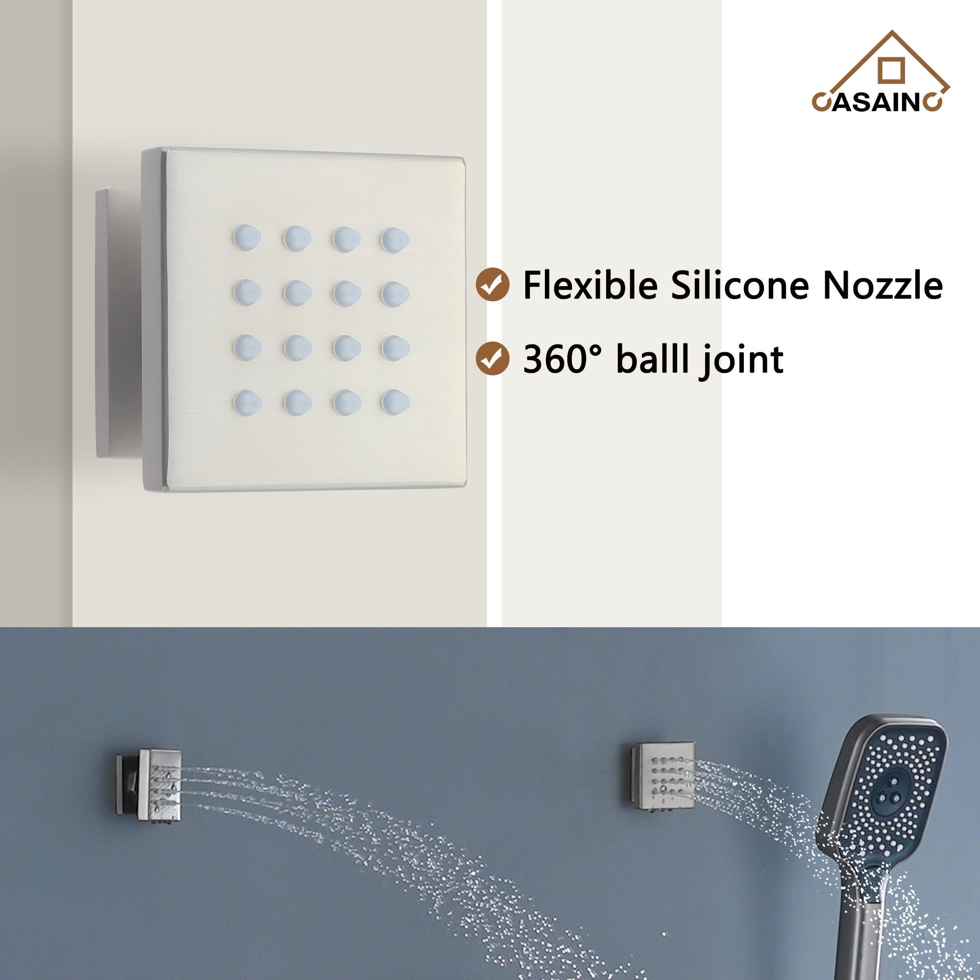 CASAINC MCS937-BG Showerhead-Bar-Panels - View #4