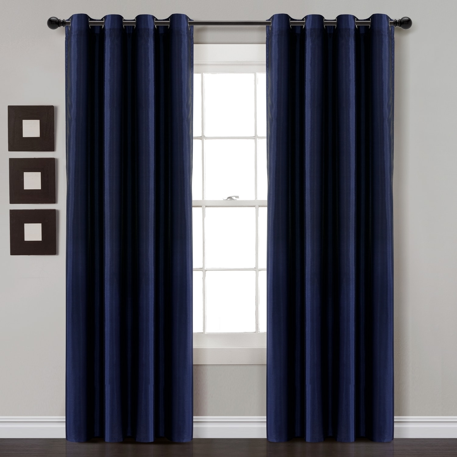 Lush Decor 16T003719 95-in Navy Blackout Standard lined Grommet Single curtain panel