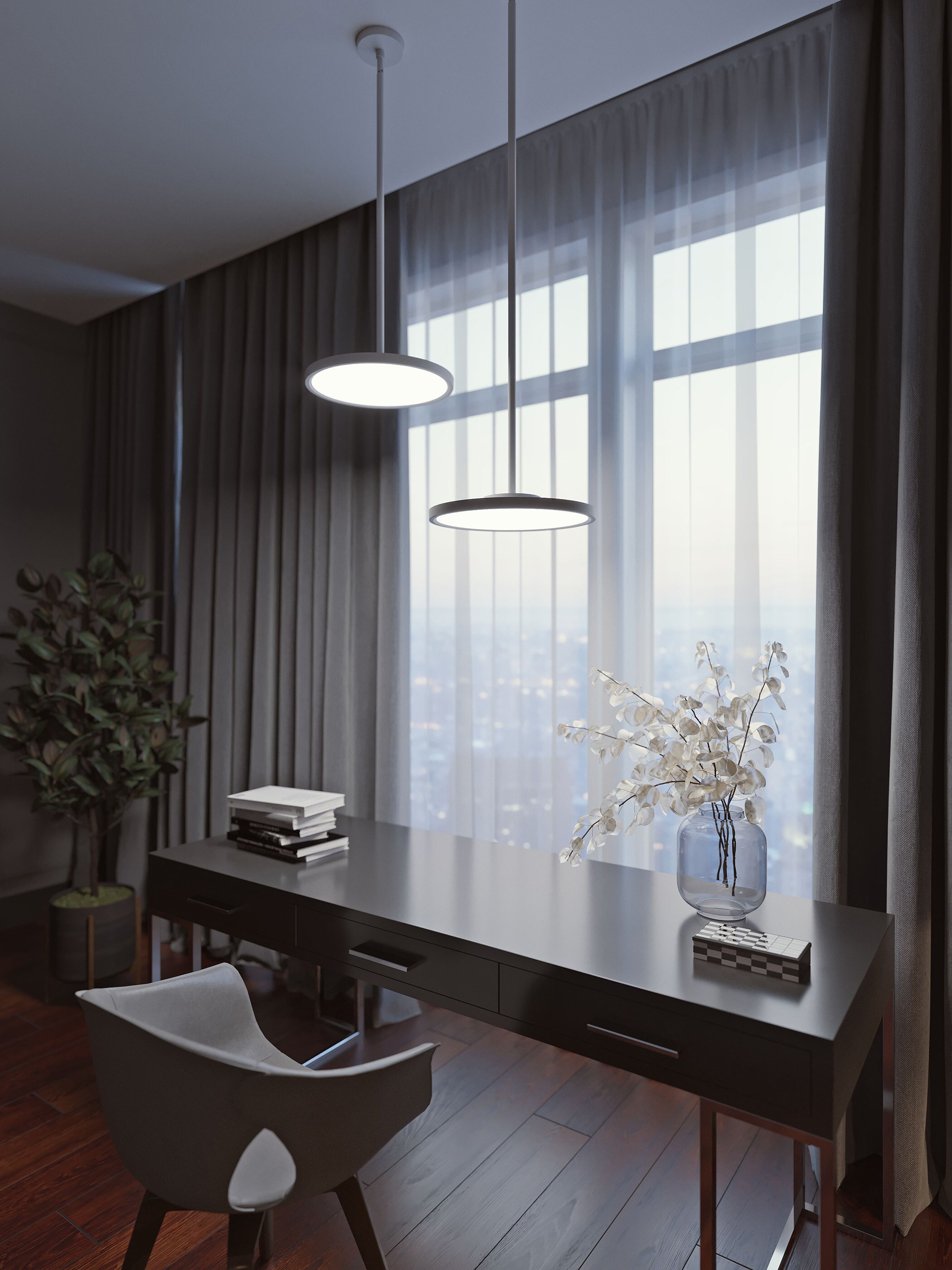 Edge 24" White Aluminum LED Round Pendant Light