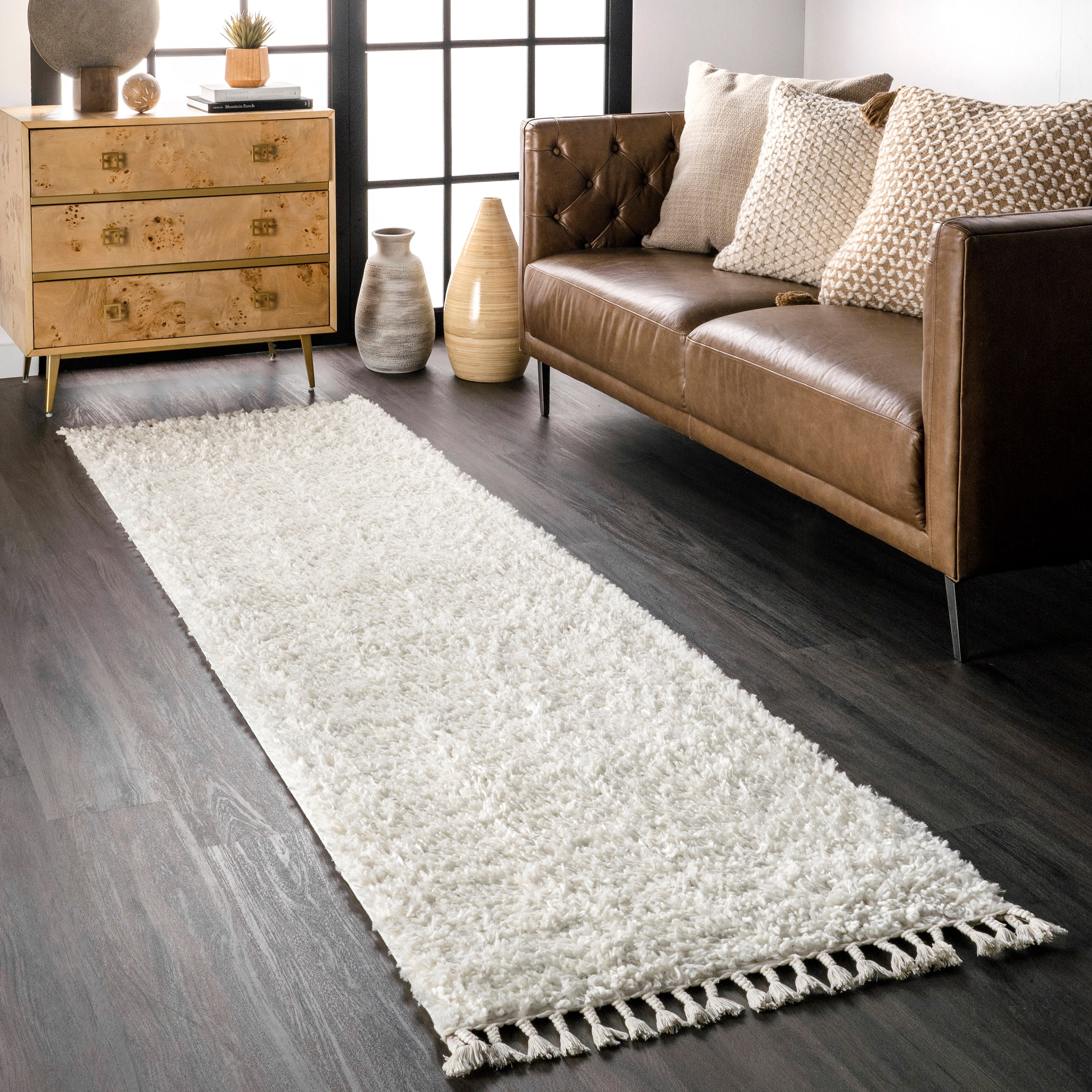nuLOOM KKBL01A-2608 2 x 8 (ft) Loomed Polypropylene Ivory Rectangular Indoor Solid Area rug