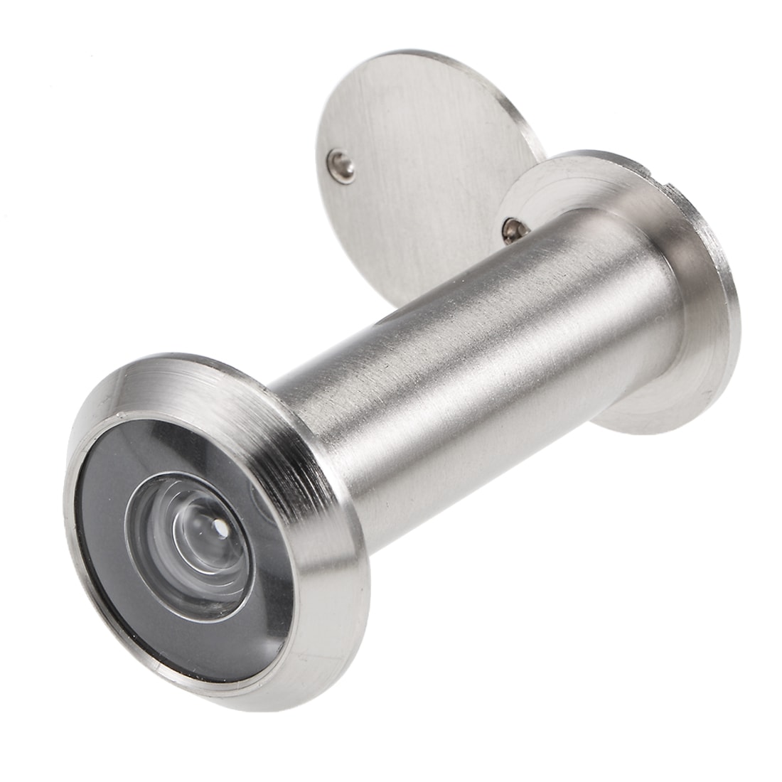 Unique Bargains Door Viewer Solid Brass 220-degree Door Viewer Peephole with Cover for 2-1/4 To 3-1/2 Inch Thick Door Brushed Satin Chrome Finish #S26040800UX7327
