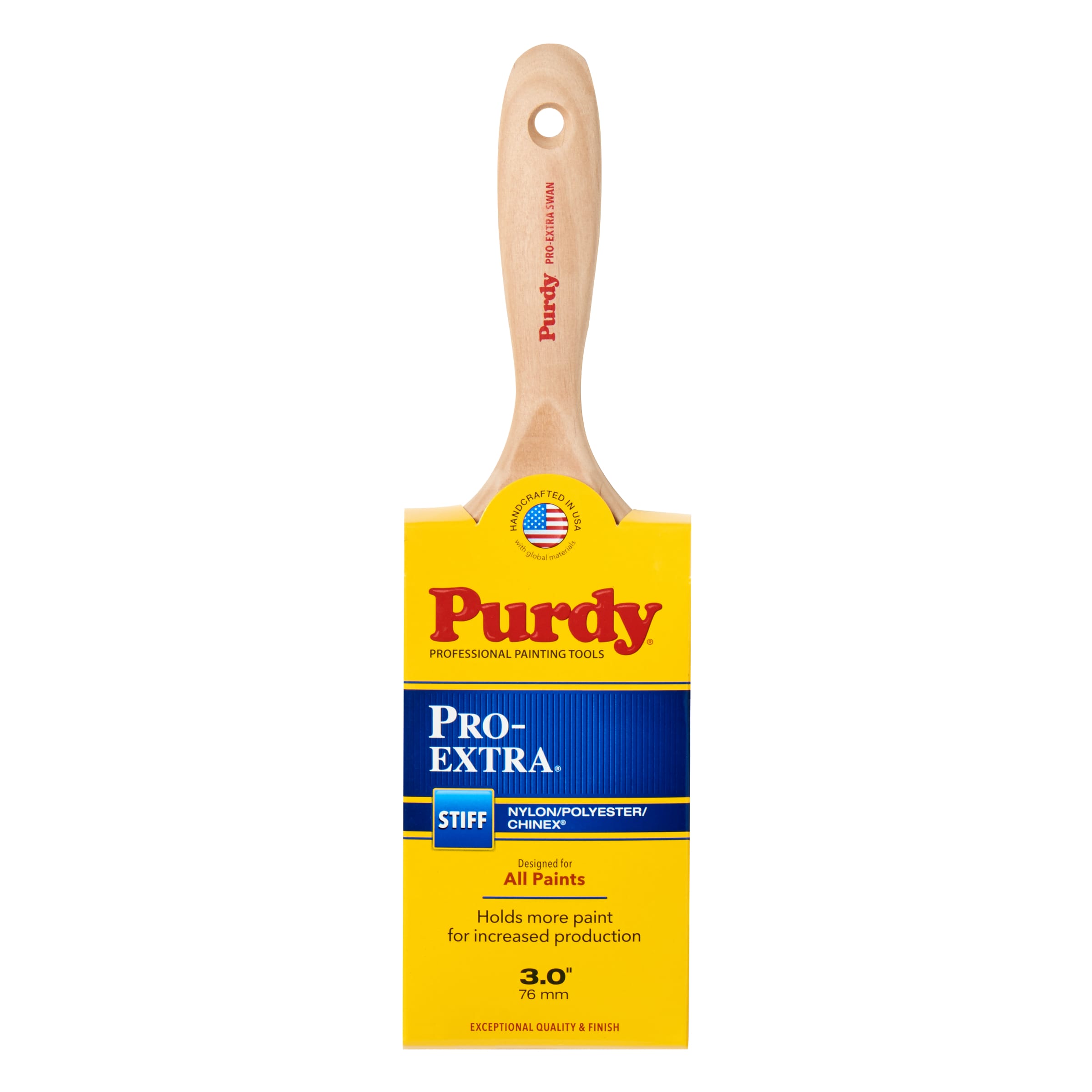 Purdy 144400730 Pro-Extra 3-in Nylon- Polyester Blend Flat Paint Brush
