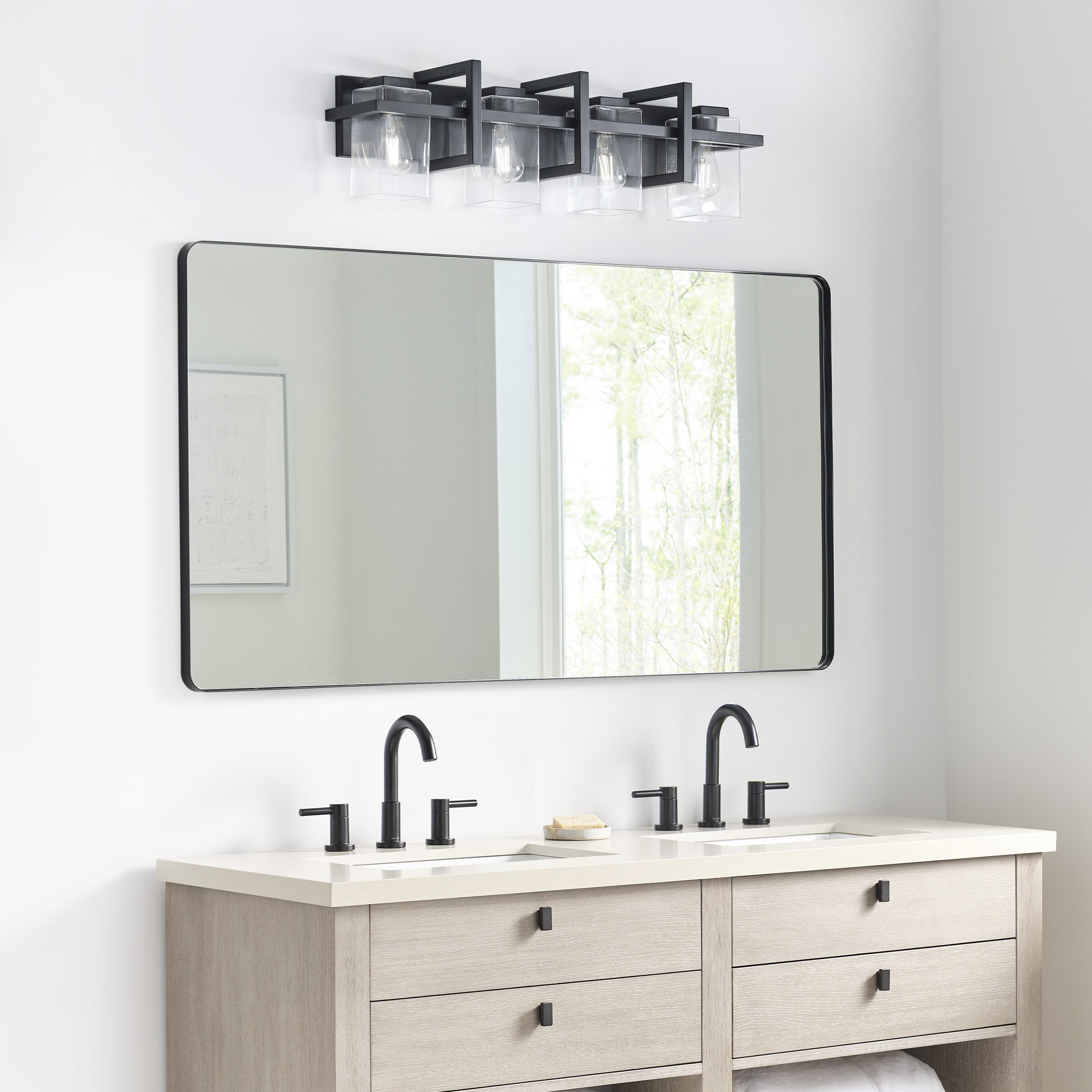 Midnight Black Steel 4-Light Dimmable Vanity Fixture