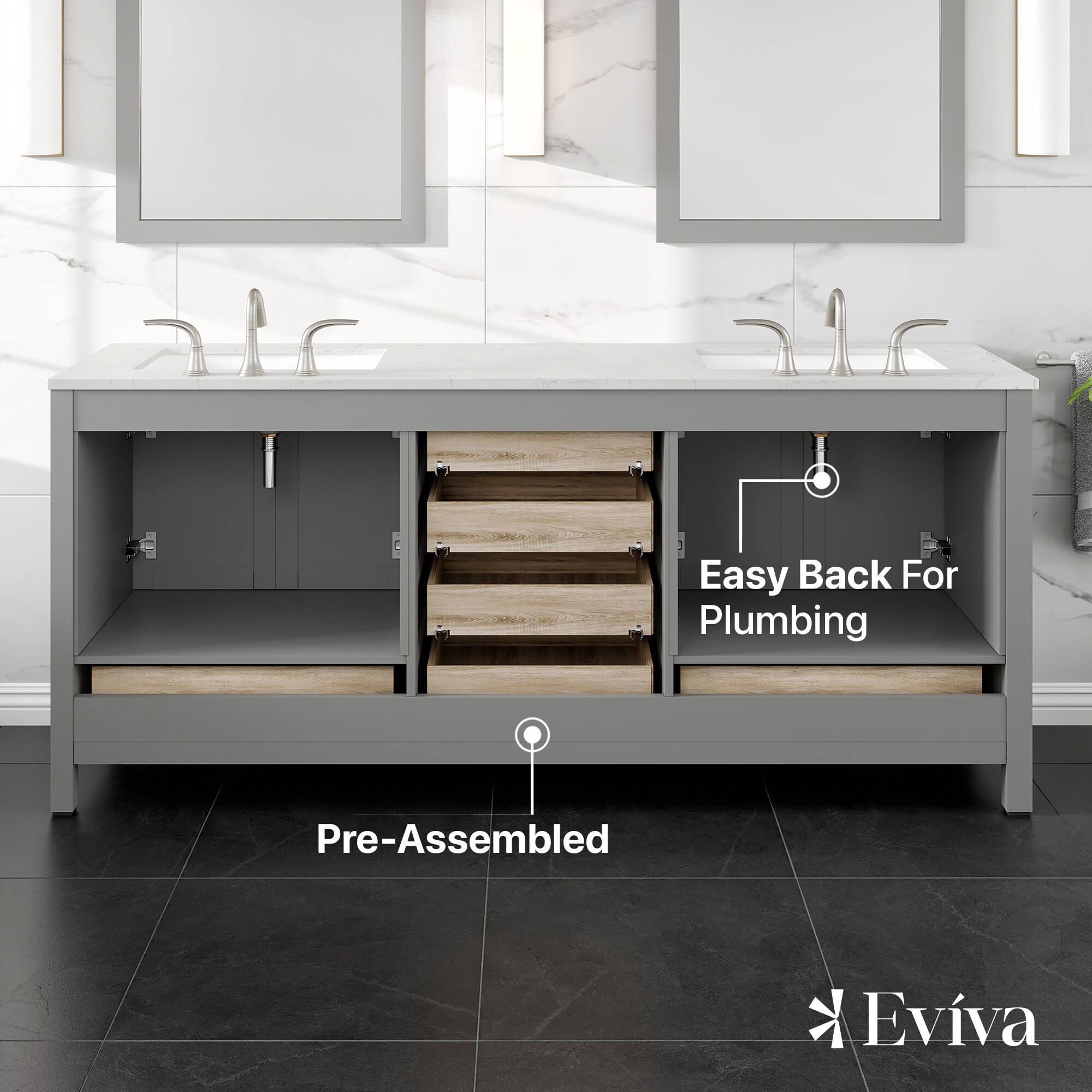 Eviva EVVN412-78GR-Q Bath-Vanity-Combo - View #6