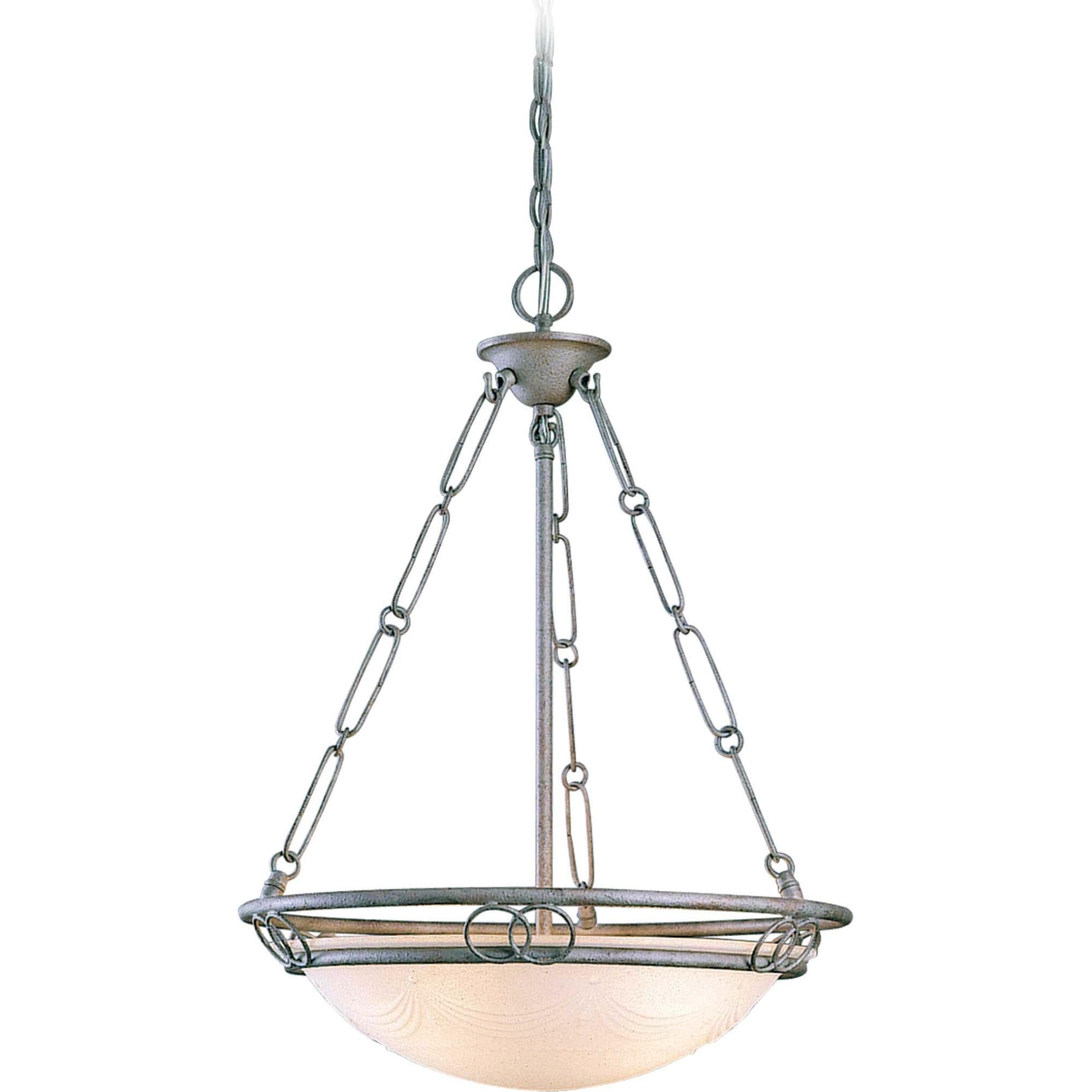 Platinum Rust Glass Bowl Pendant Light with Adjustable Height