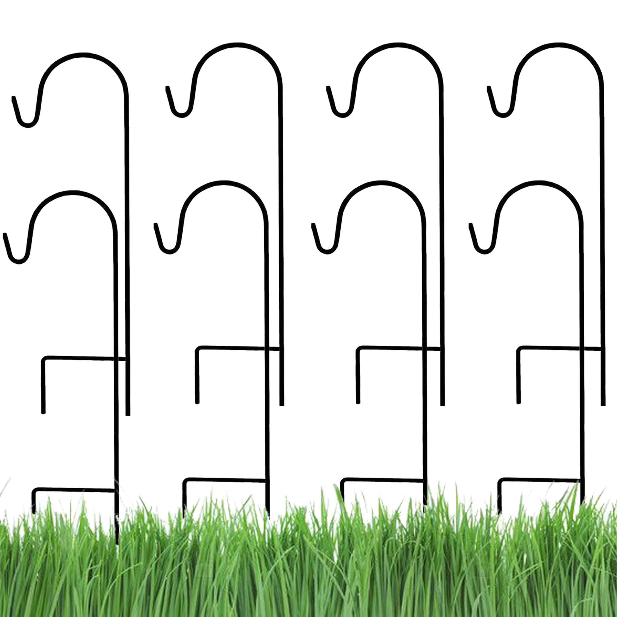 Ashman Online SHEP25INCH8PK 25-Inches Black Metal Garden Shepherd's hook