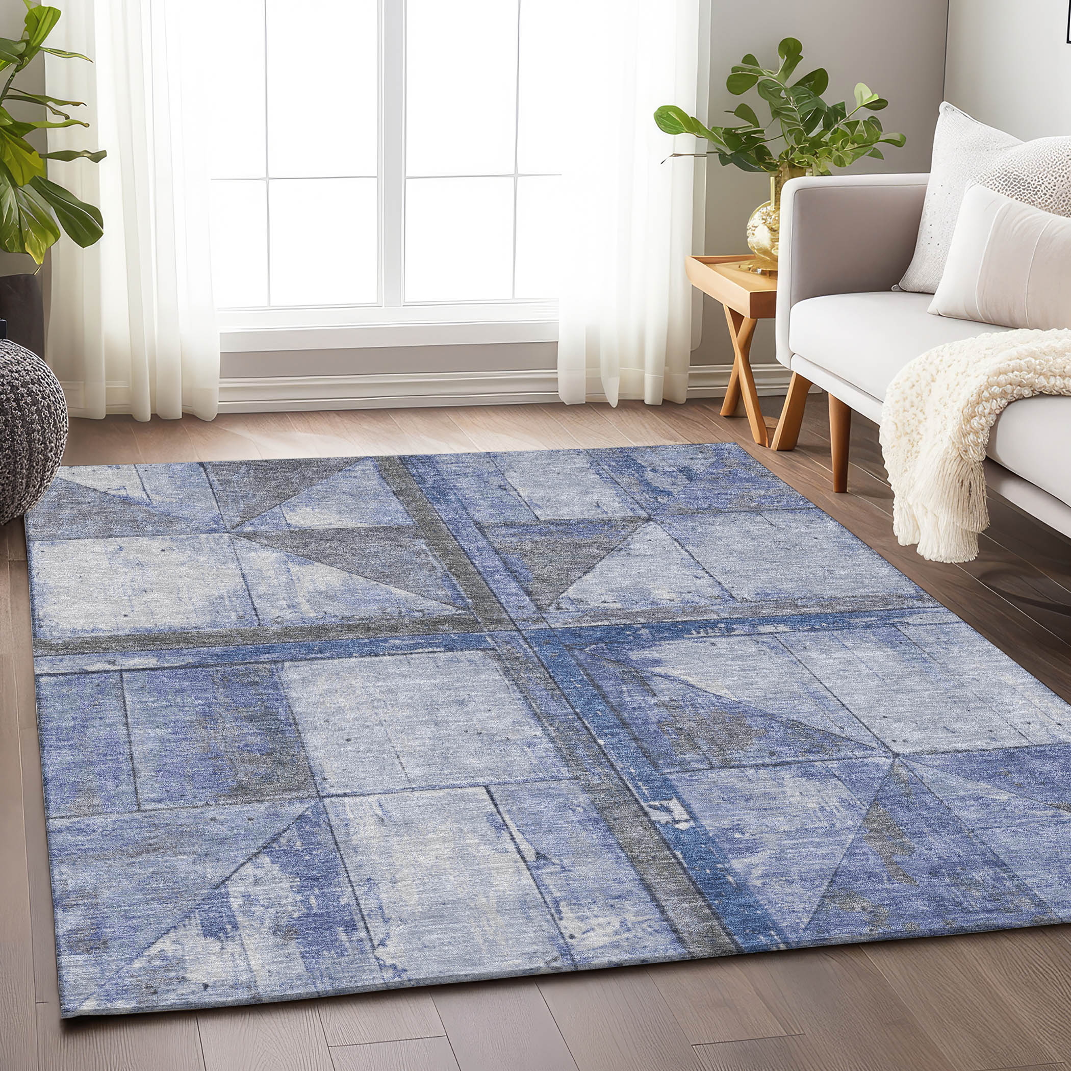 Addison Rugs ACN1876DN5X8 Chantille ACN1876DN 5 x 7 (ft) Loomed Denim Rectangular Indoor/Outdoor Machine washable Pet Friendly Area rug