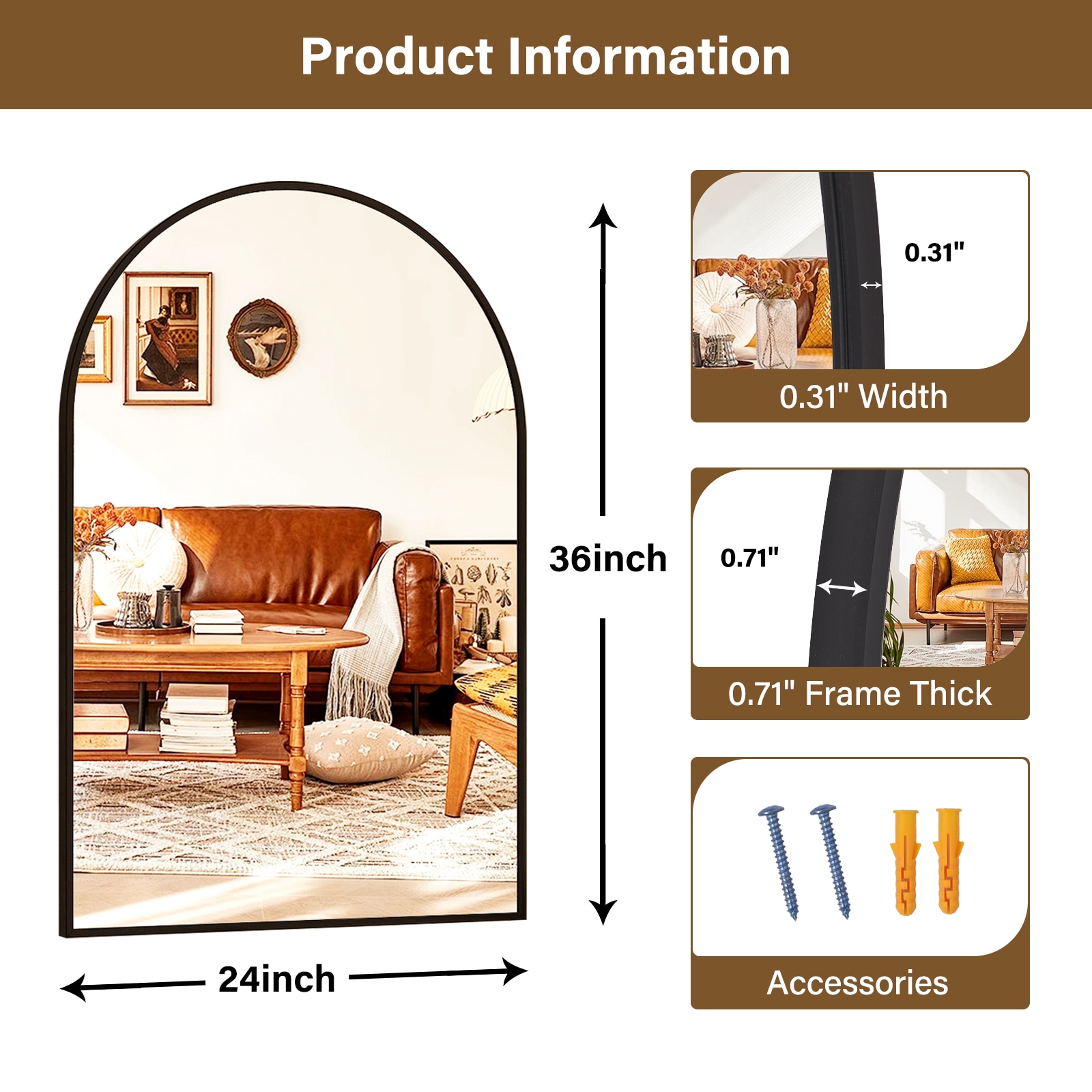 BEAUTYPEAK YH2436B Decor-Mirrors - View #6