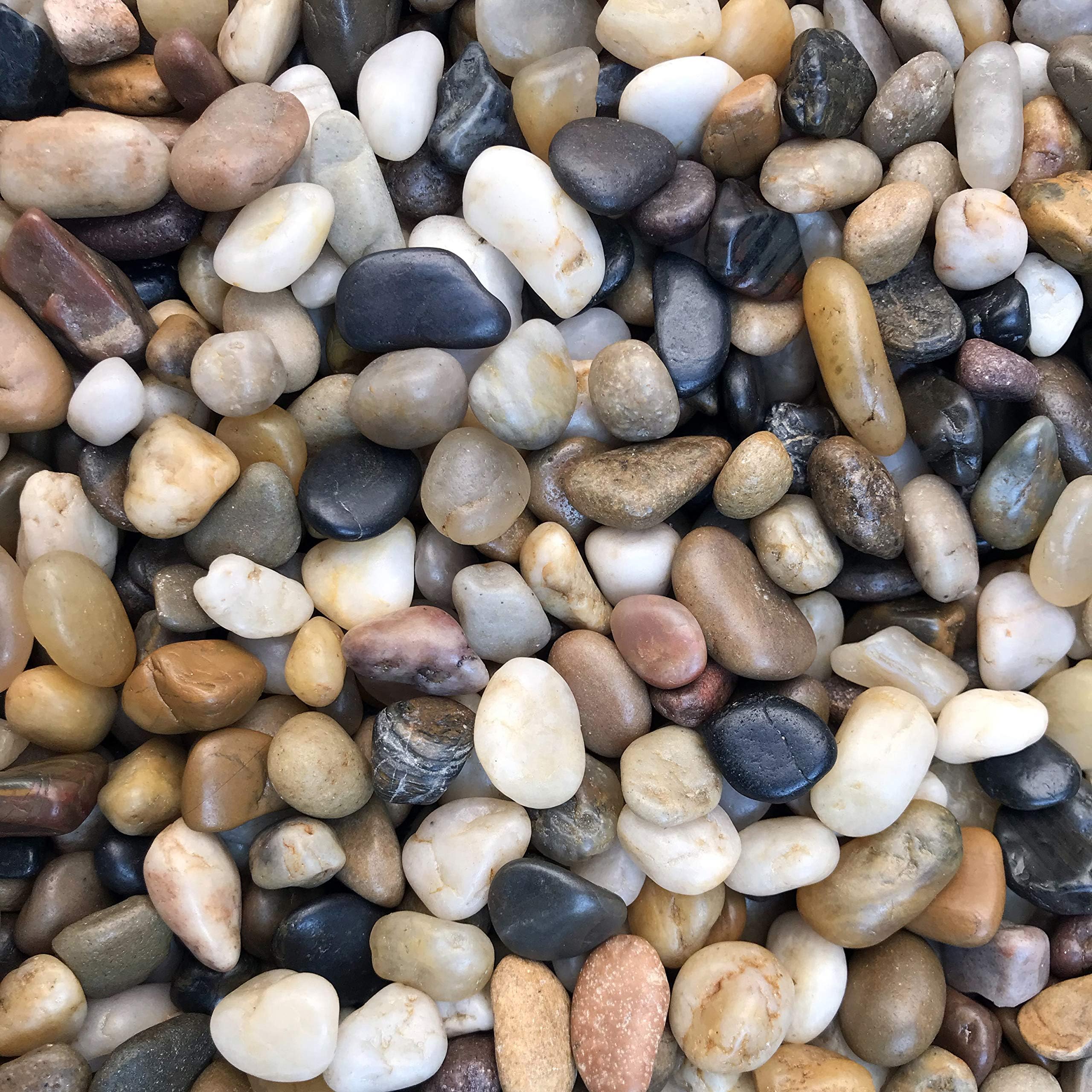 Afoxsos 12 lbs Natural Polished River Rock Stones Mixed Pebbles 0.32 to 0.48 in for Landscaping Vase Fillers Walkways Aquariums Home Decor Pack
