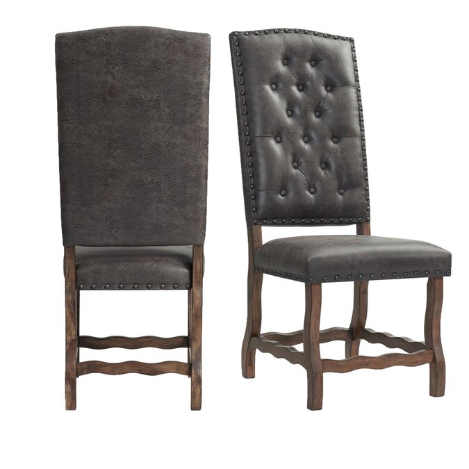 Picket House Furnishings Hayward Rustic, Faux Leather Rustic Dining Chairs