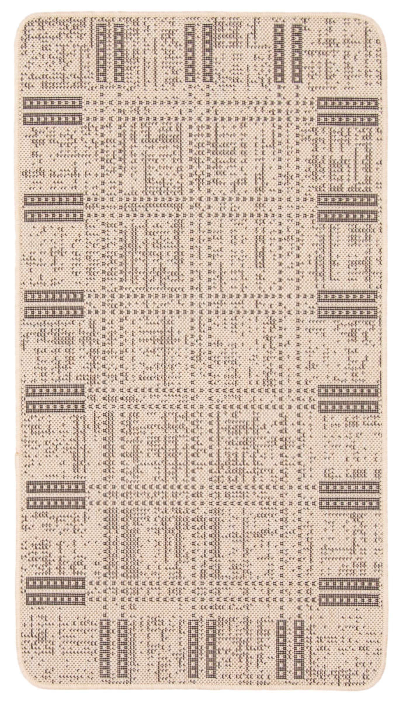 ECARPETGALLERY 353525 2 x 4 (ft) Polypropylene Tan Rectangular Indoor Solid Spot clean only Area rug