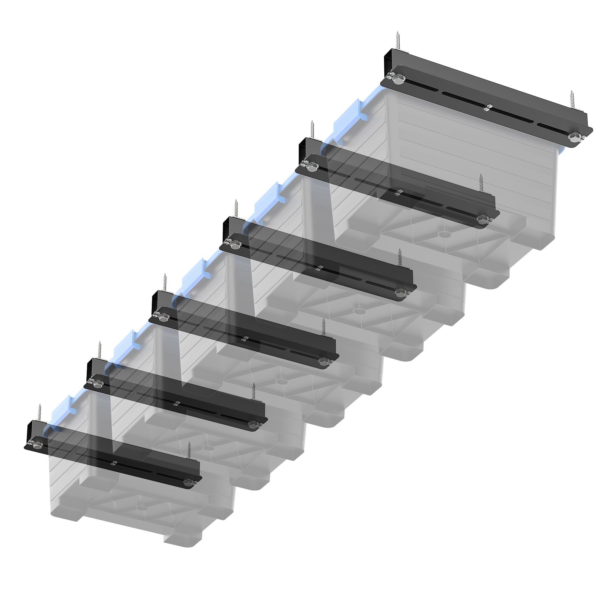 AKSCYZM  Heavy Duty Ceiling Storage Rack Adjustable Overhead Bin Storage System with 6 Sets for 5 Bins 16 Inch durable home and garden accessory