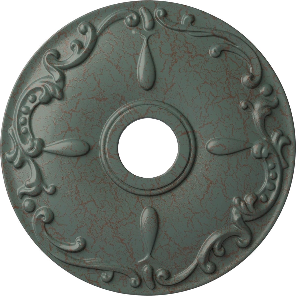 Ekena Millwork CM18KECBC Kent 18-in W x 18-in L Painted Cloud Burst Crackle Polyurethane Whole Ceiling Medallion