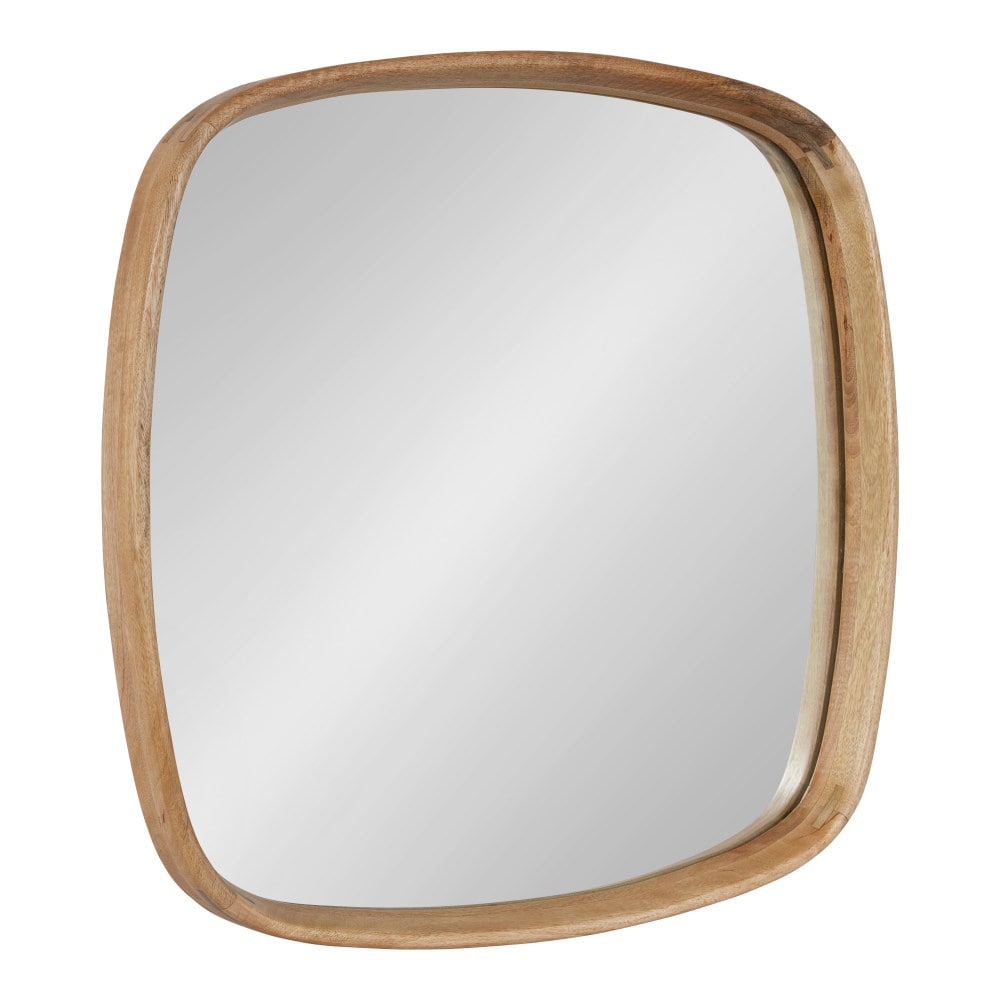 Kate and Laurel 222443 Prema 26-in W x 26-in H Square Natural Framed Wall Mirror