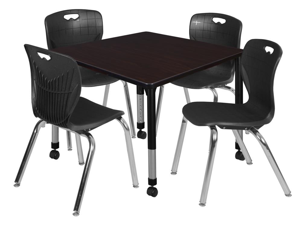 Regency TB4242MWAPCBK40BK Classroom Tables Brown 4-Person Training Table (42-in W x 34-in H)