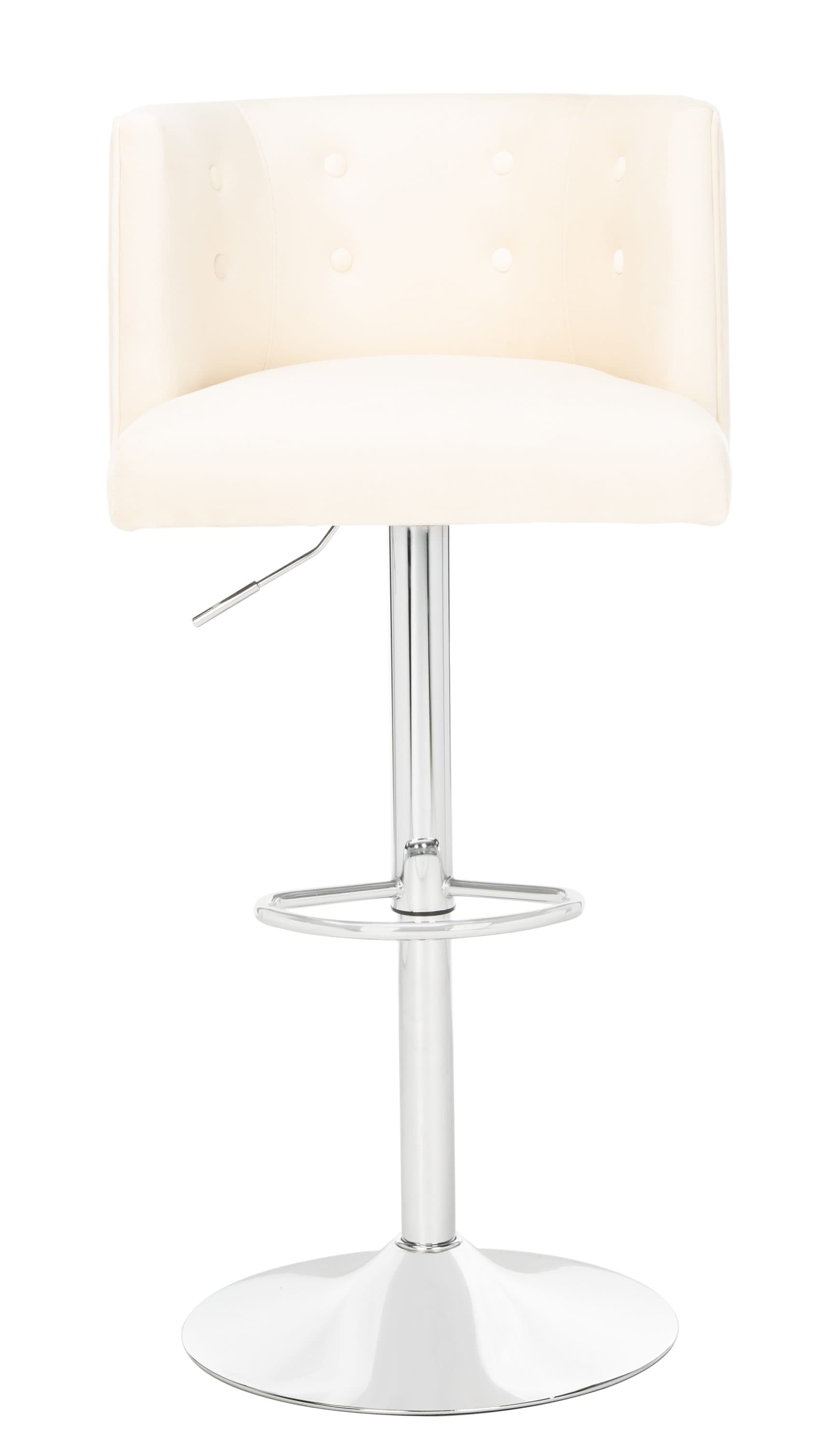 Safavieh SFV4709B Zayna Cream 26.8-in H Counter height Square seat Upholstered Swivel Wood Bar Stool and Back
