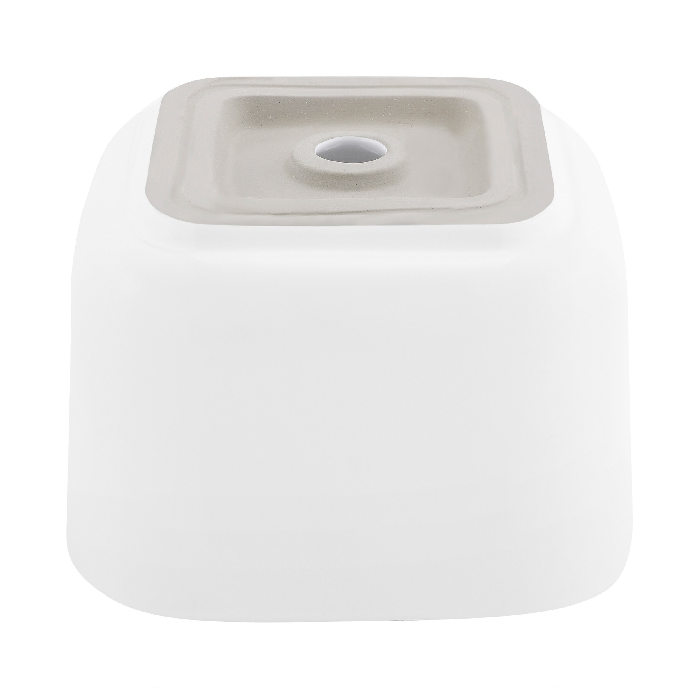 Charme 14.5" White Ceramic Square Vessel Sink